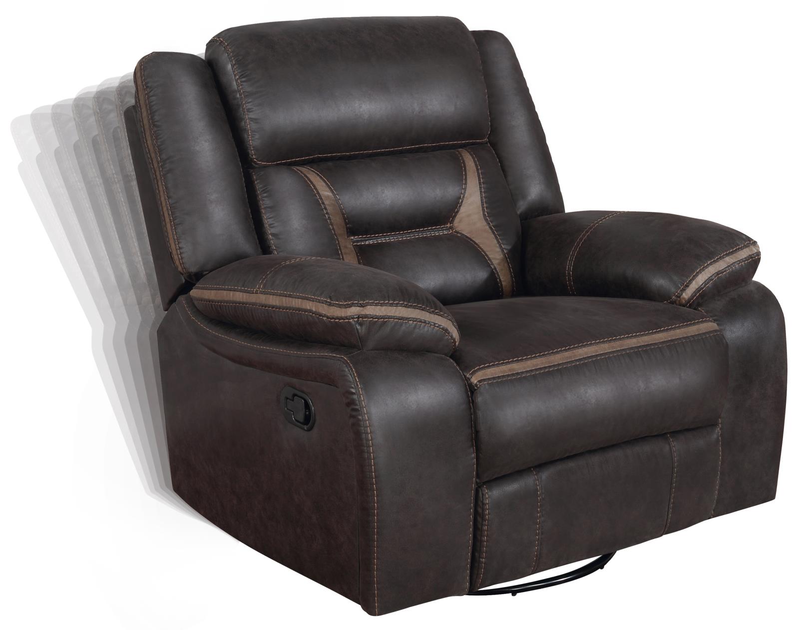 Greer Leatherette Tufted Back Glider Recliner
