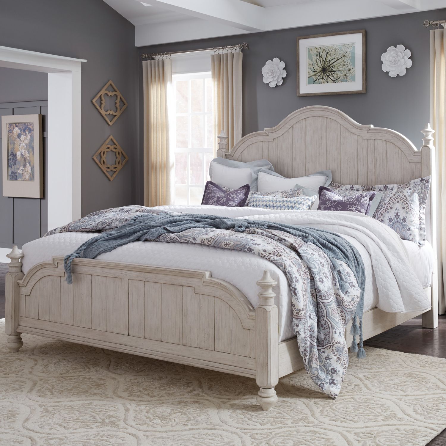 Farmhouse Reimagined Wood Poster Bed – Rustic Style