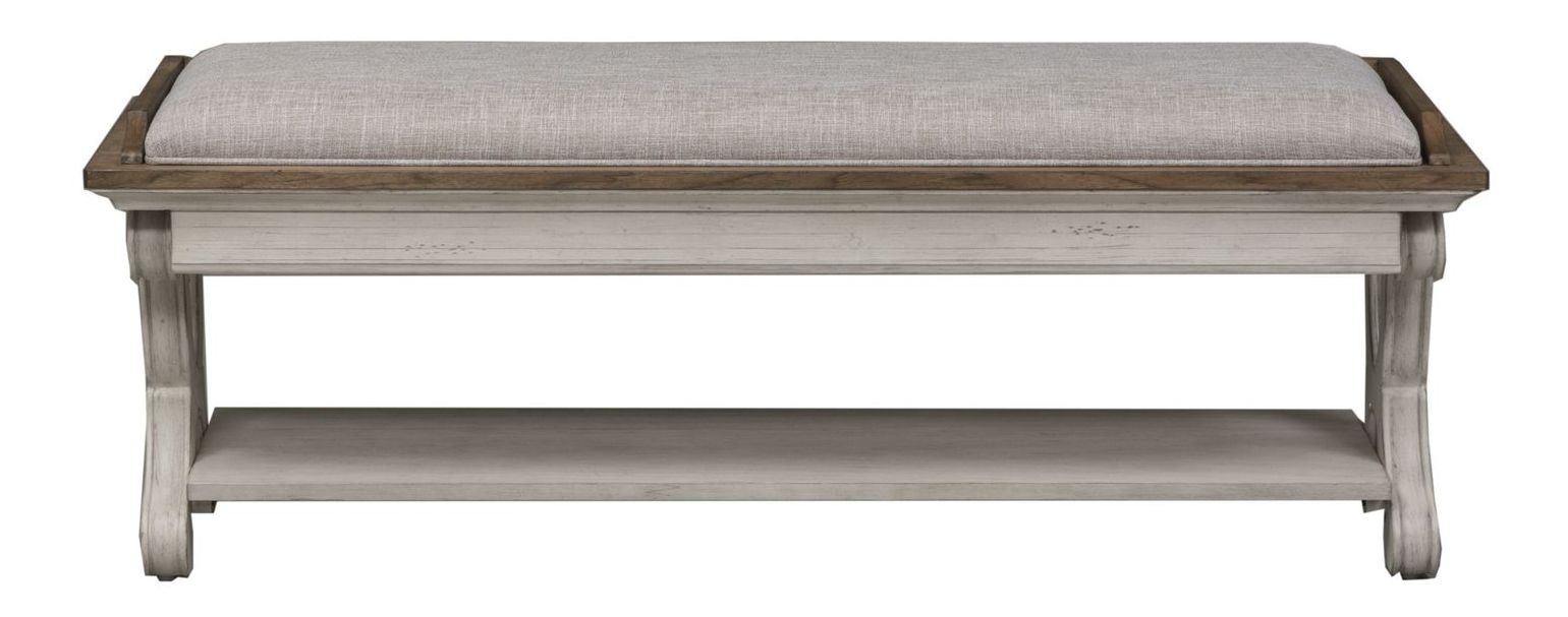 Farmhouse Reimagined Polyester/Wood Bed Bench