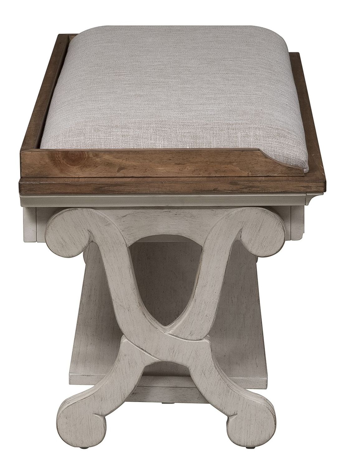 Farmhouse Reimagined Polyester/Wood Bed Bench