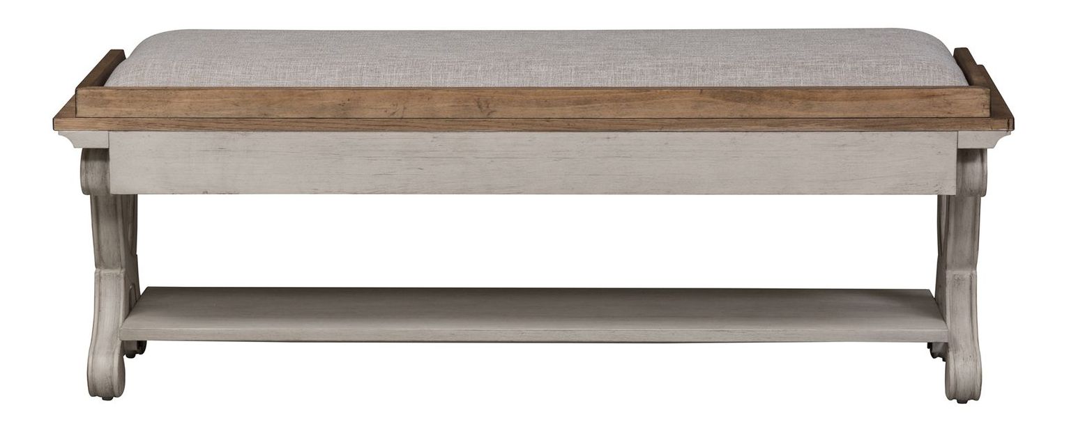 Farmhouse Reimagined Polyester/Wood Bed Bench
