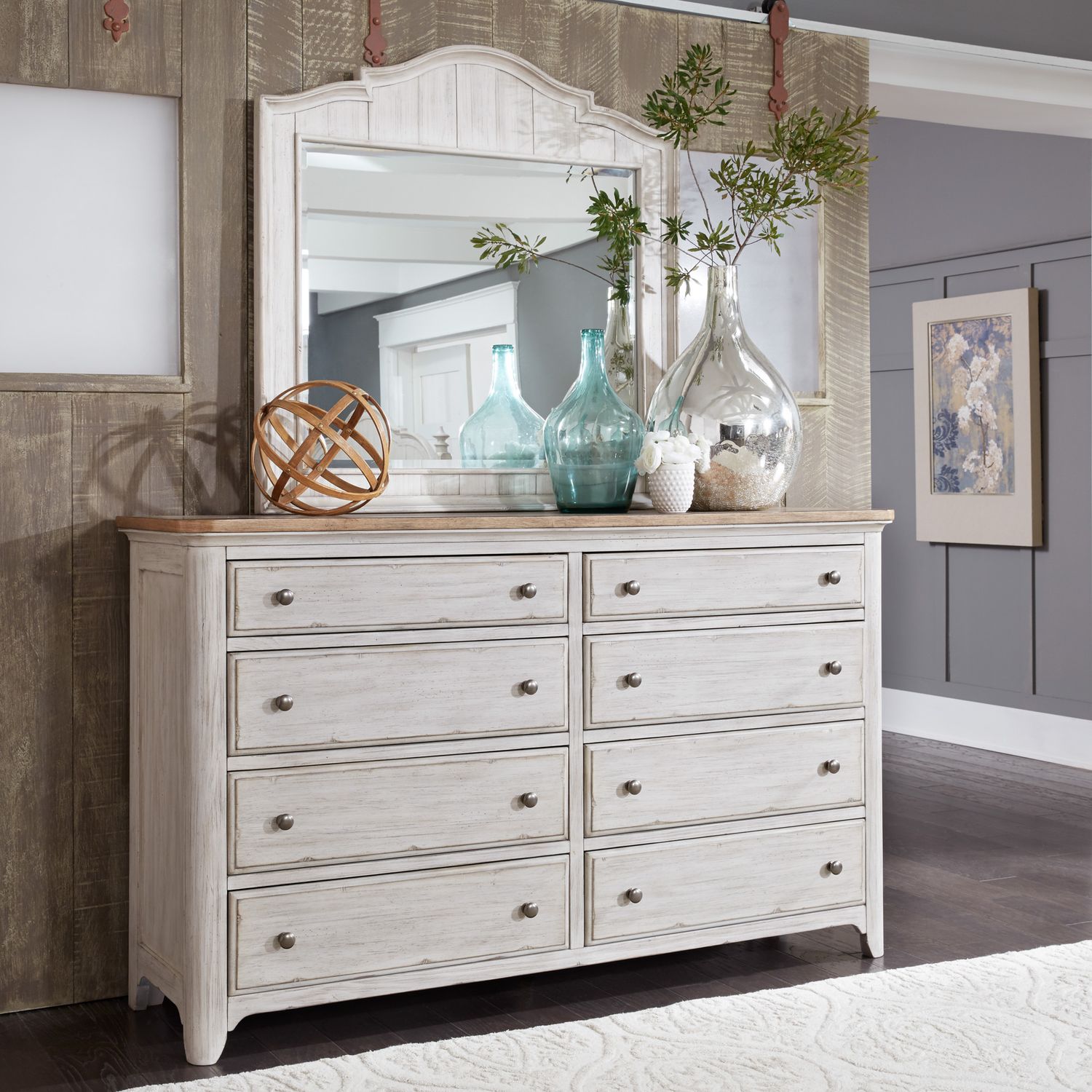 Farmhouse Reimagined Arched Wood Mirror