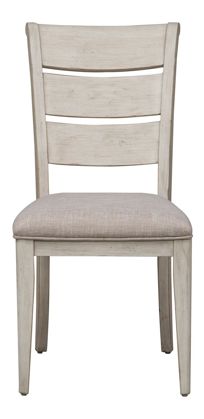 Farmhouse Reimagined Linen/Wood Ladder Back Side Chair