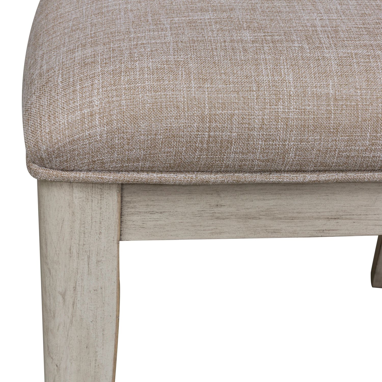 Farmhouse Reimagined Linen/Wood Ladder Back Side Chair