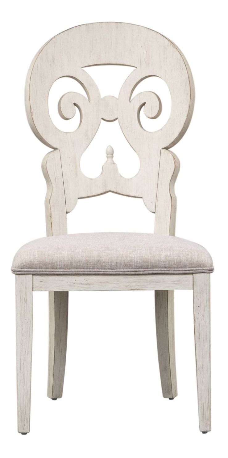 Farmhouse Reimagined Linen/Wood Splat Back Side Chair