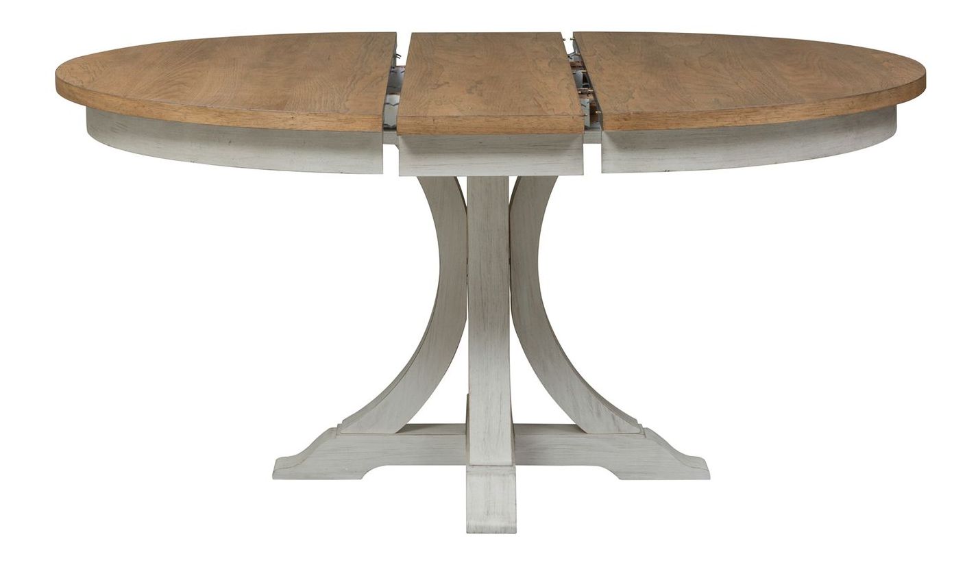 Farmhouse Reimagined Round Wood Extendable Dining Table