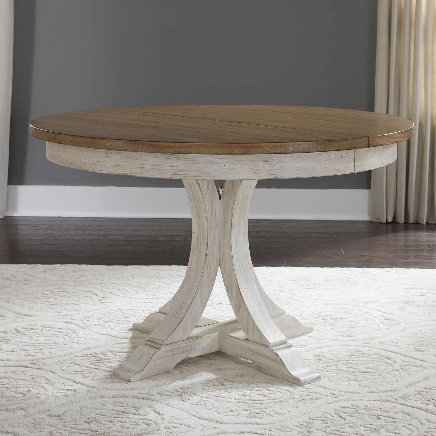 Farmhouse Reimagined Round Wood Extendable Dining Table