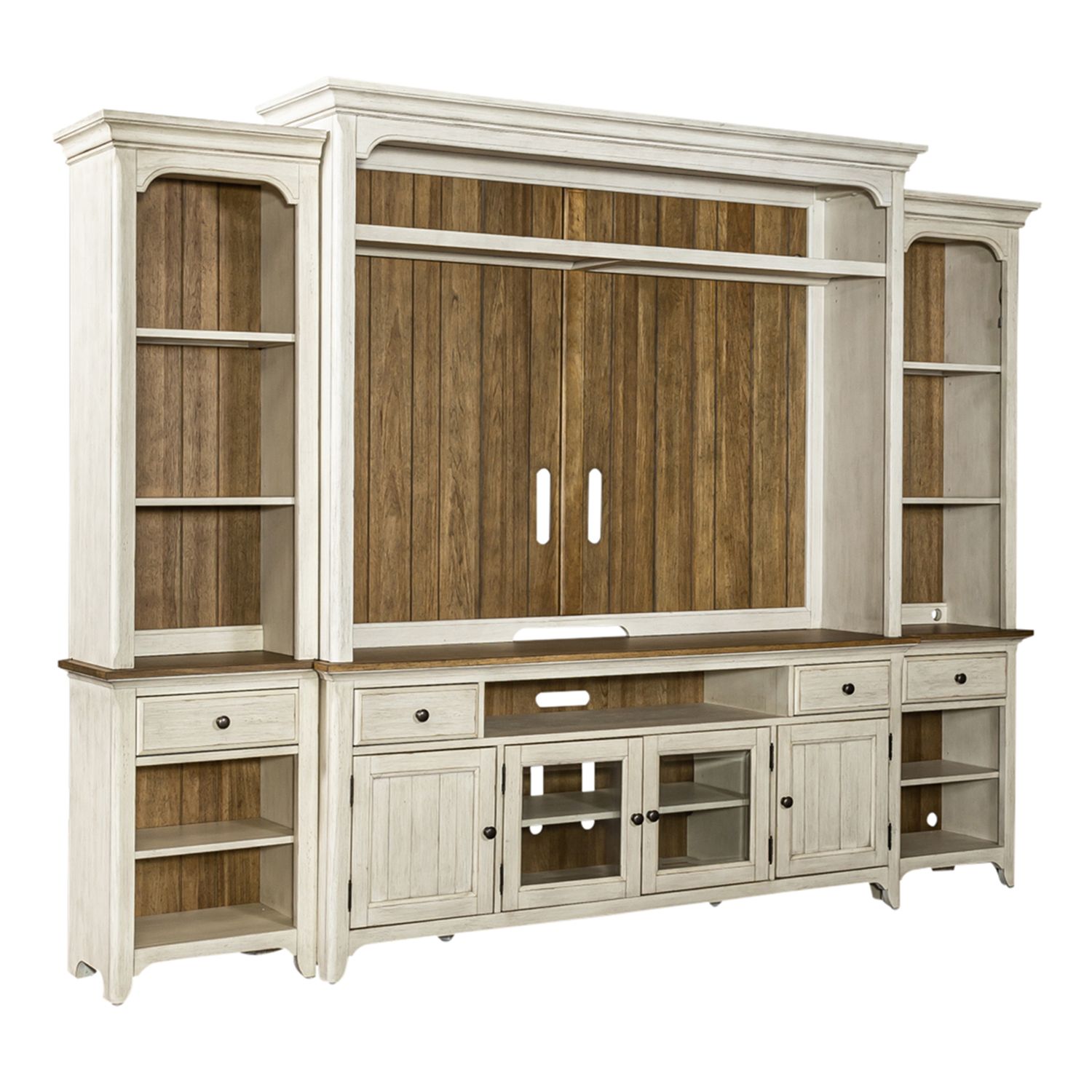 Farmhouse Wood Cocktail Table Set – Rectangular 3-Piece