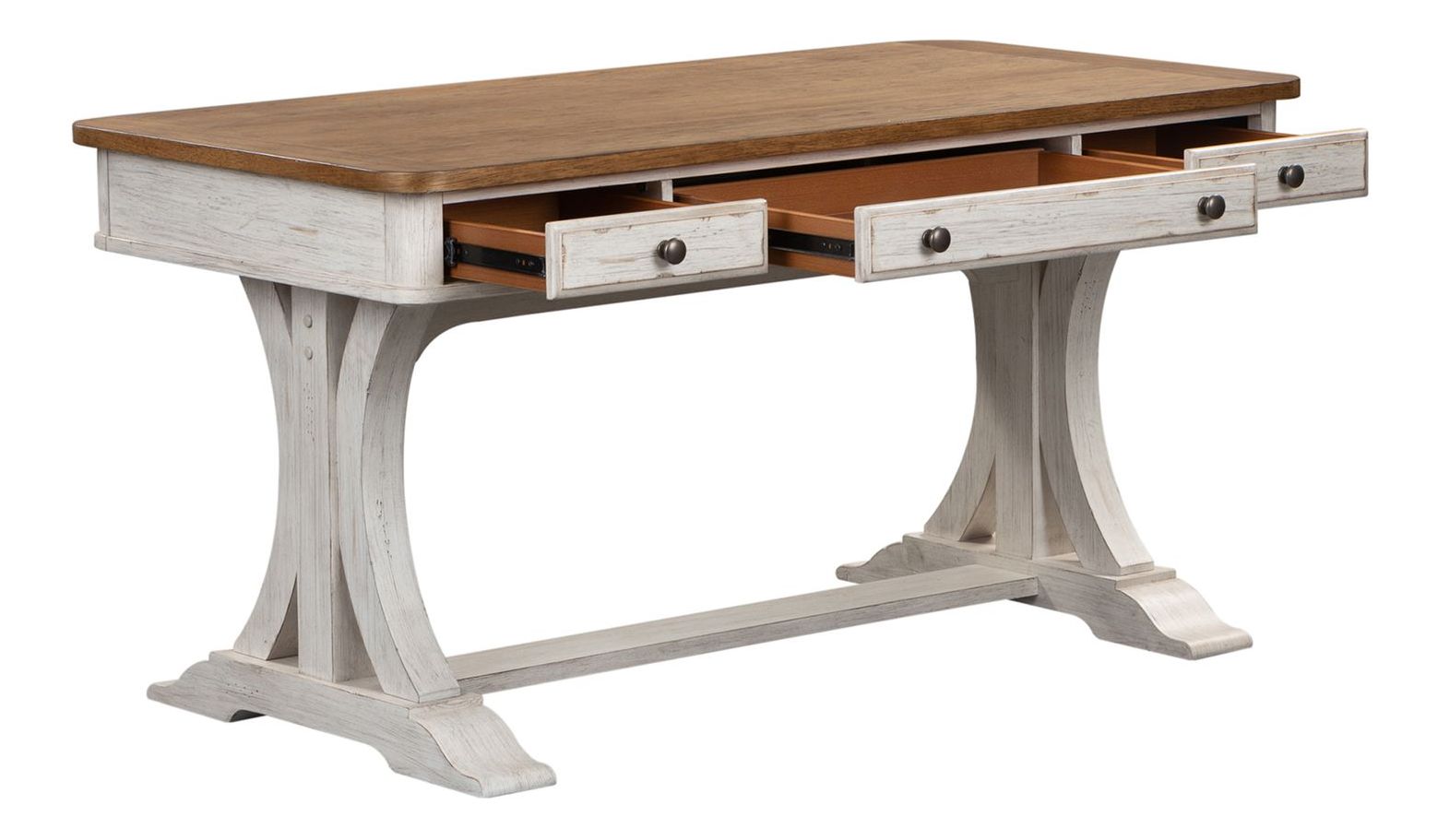 Farmhouse Reimagined Rectangular Wood 3-Drawer Writing Desk