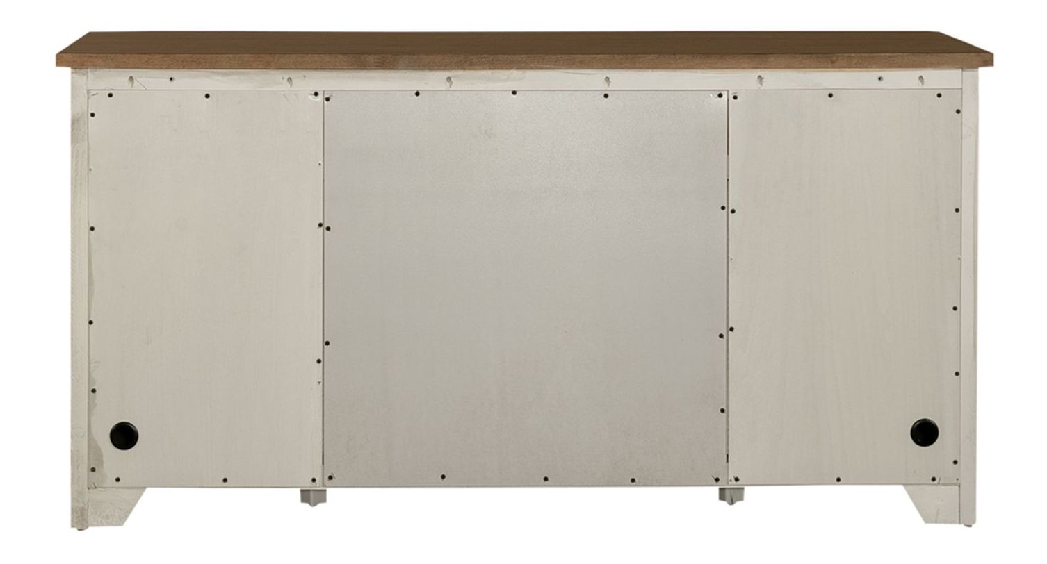 Farmhouse Reimagined Wood 5-Drawer 2-Door Credenza