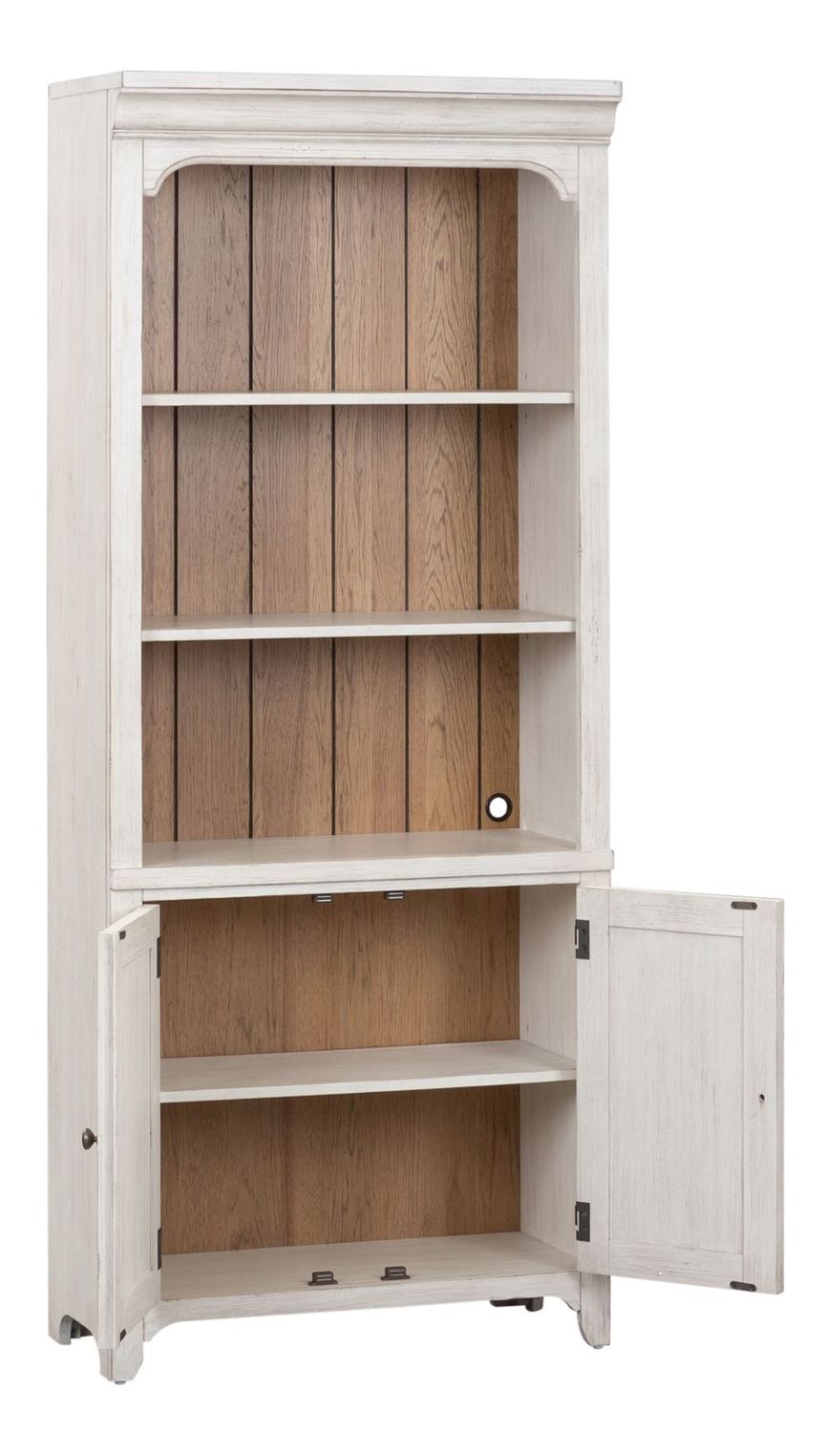 Farmhouse Reimagined Wood Bookcase w/2 Doors