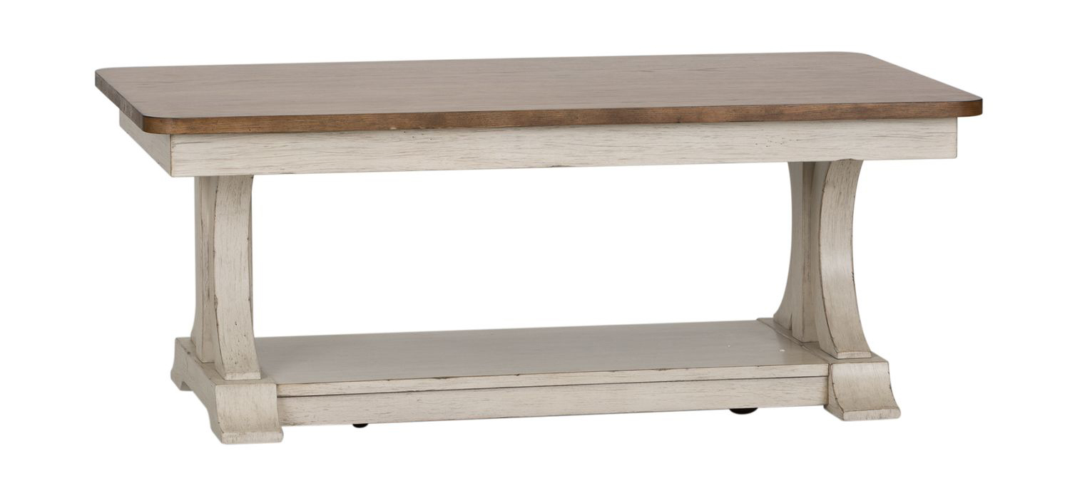 Farmhouse Wood Cocktail Table Set – Rectangular 3-Piece