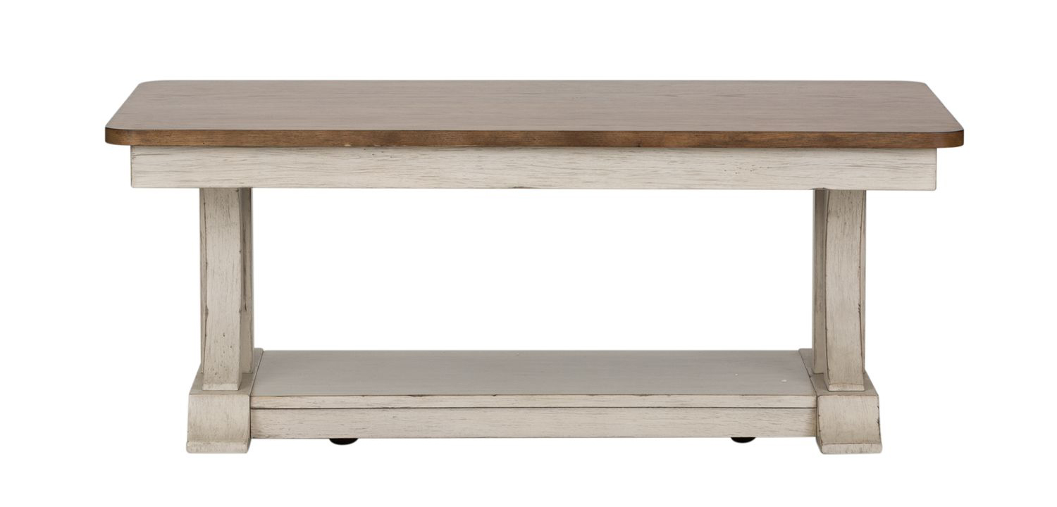 Farmhouse Wood Cocktail Table Set – Rectangular 3-Piece