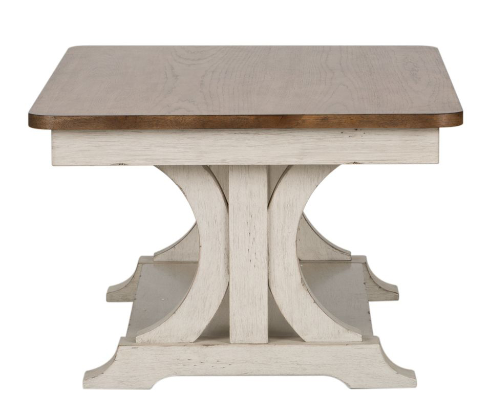 Farmhouse Wood Cocktail Table Set – Rectangular 3-Piece