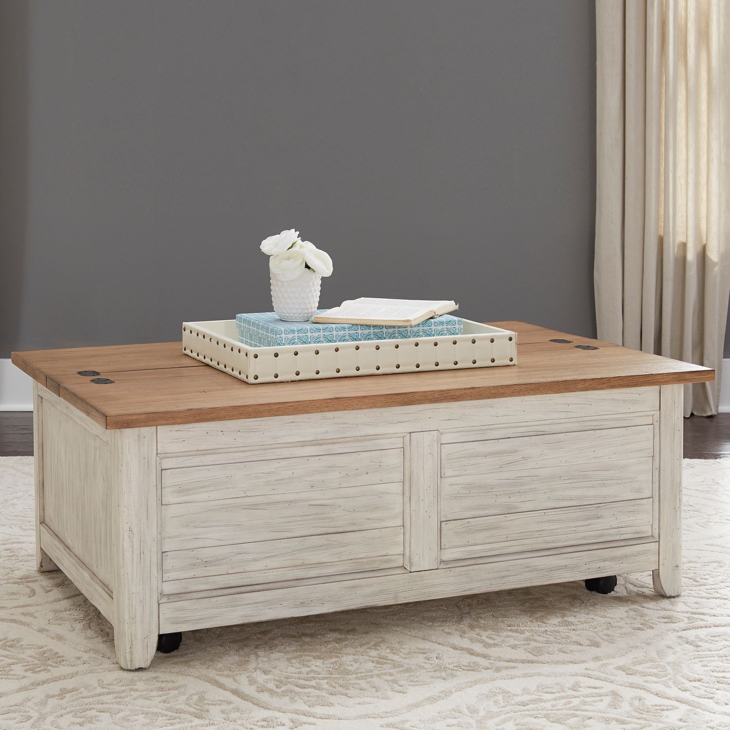 Farmhouse Reimagined Rectangular Wood Storage Trunk