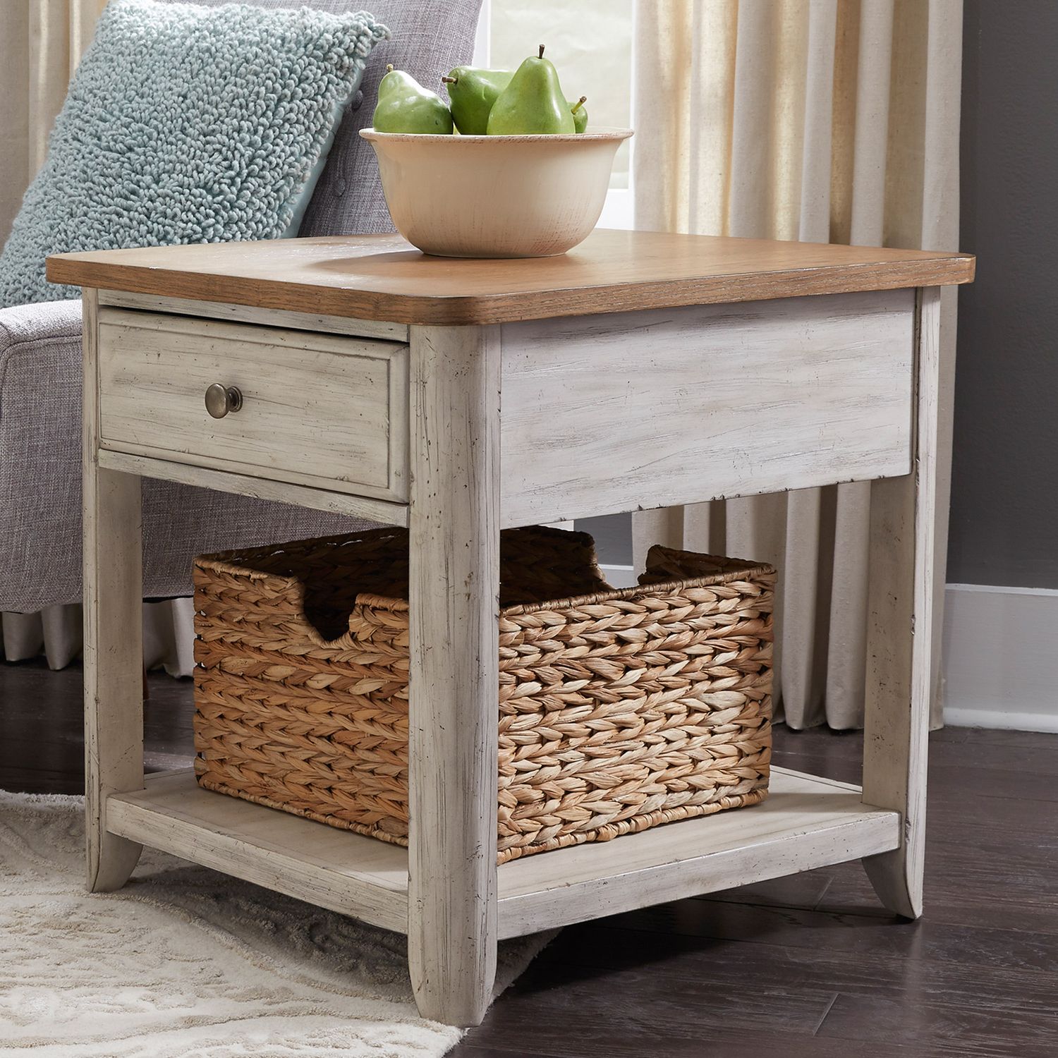 Farmhouse Wood Cocktail Table Set – Rectangular 3-Piece