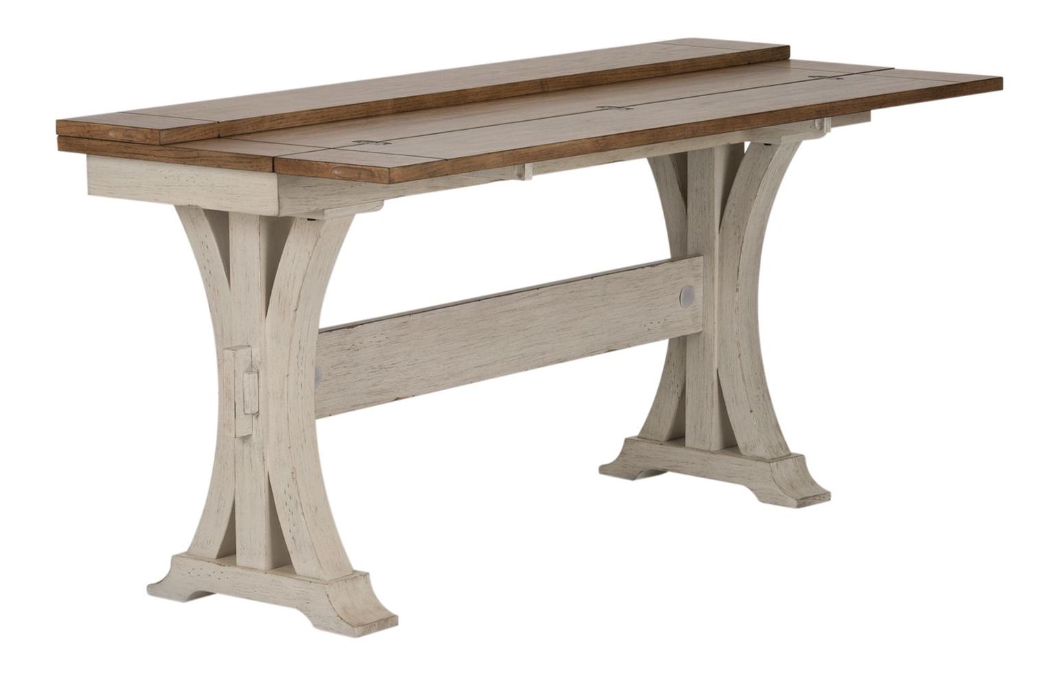 Farmhouse Reimagined Rectangular Wood Flip Lid Sofa Table