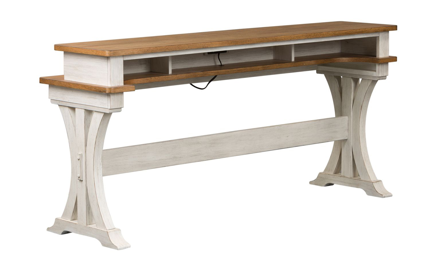 Farmhouse Reimagined Wood Console Bar Table with 3 Stools
