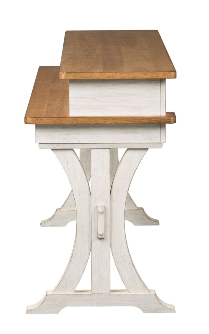 Farmhouse Reimagined Wood Console Bar Table with 3 Stools
