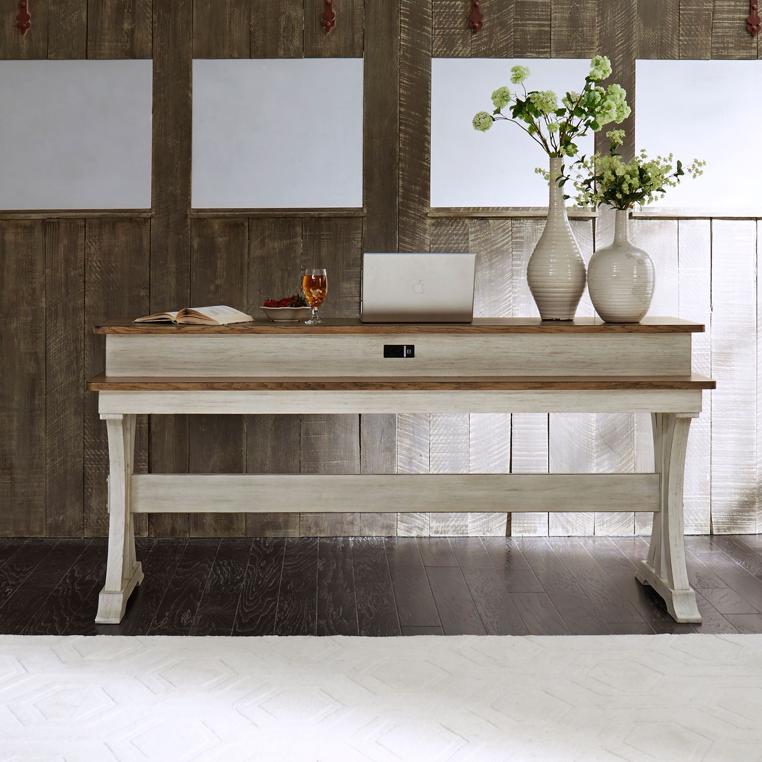 Farmhouse Wood Cocktail Table Set – Rectangular 3-Piece