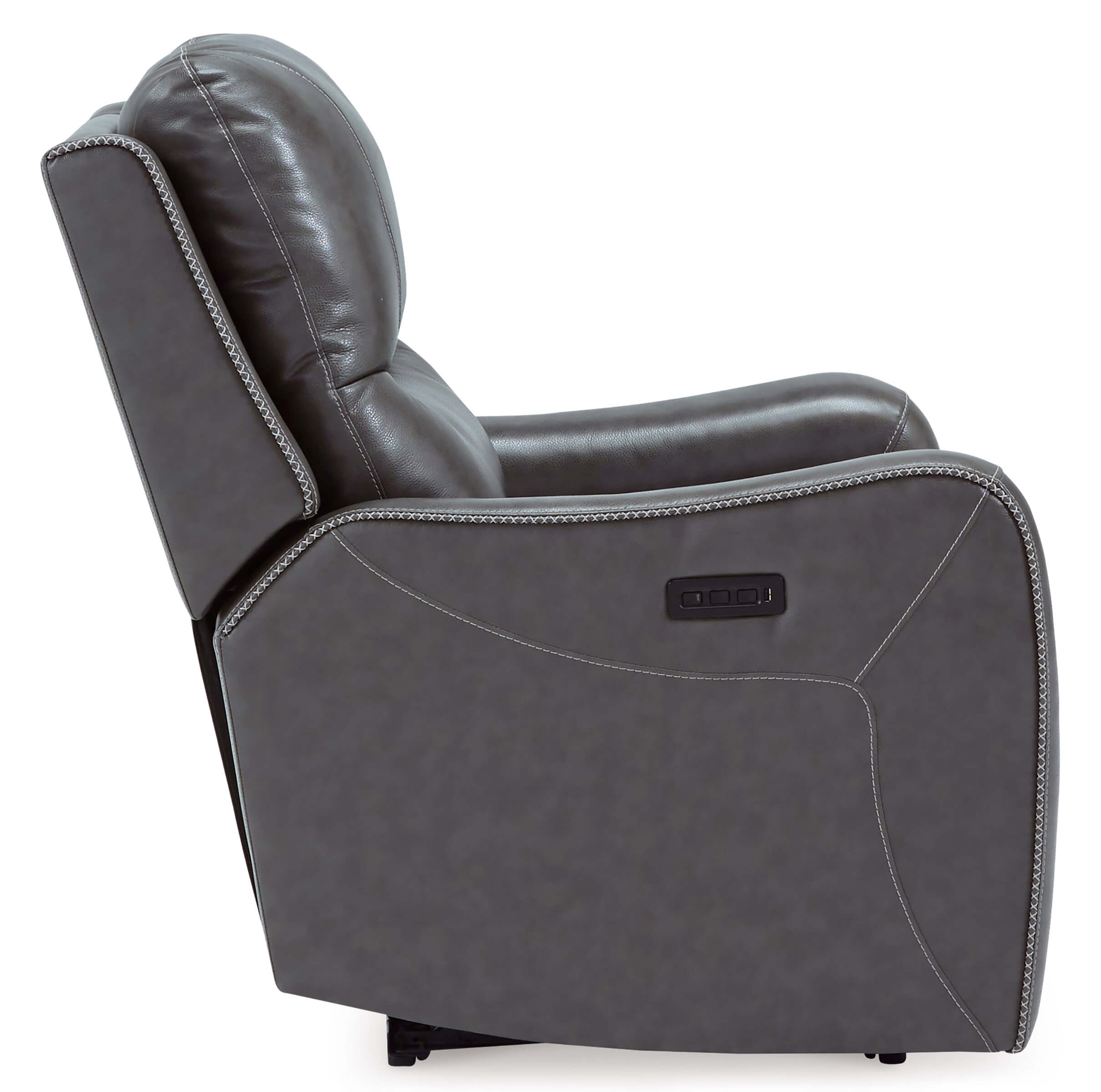 Galahad Faux Leather Smoke Chair Side