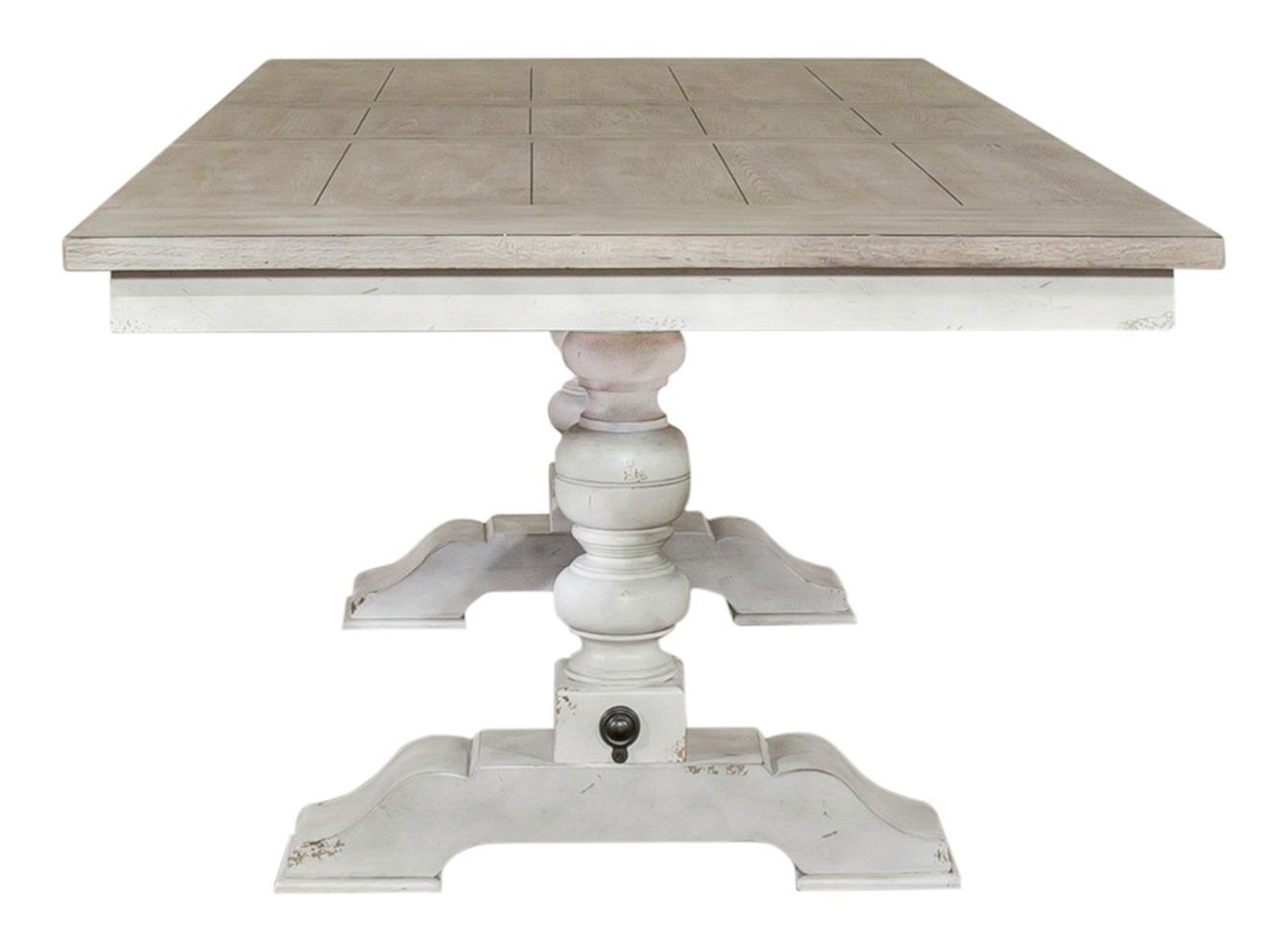 Whitney Extendable Trestle Dining Set | Antique Linen & Gray