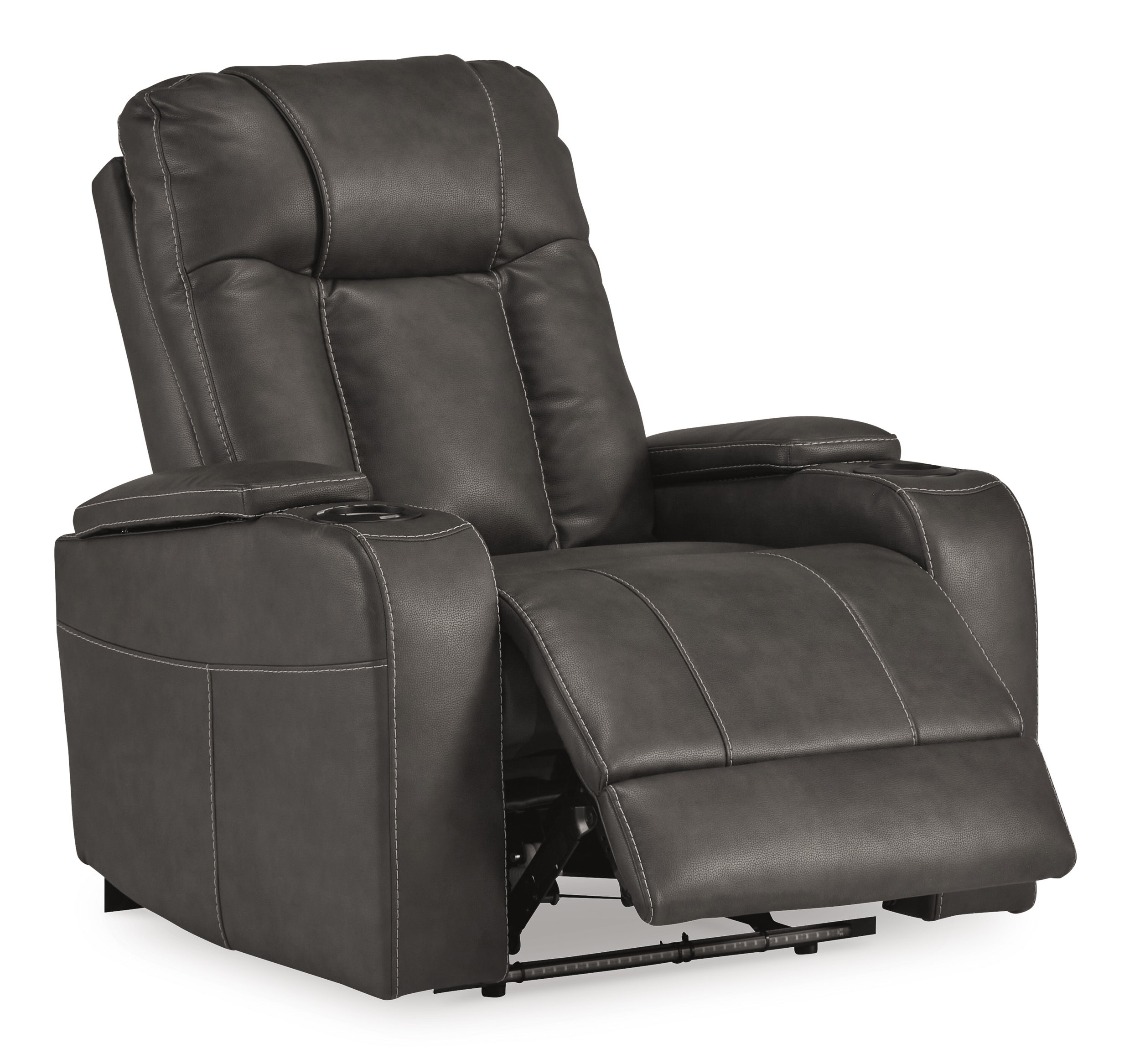 Feazada Faux Leather Power Recliner w/Adjustable Headrest & Lighting