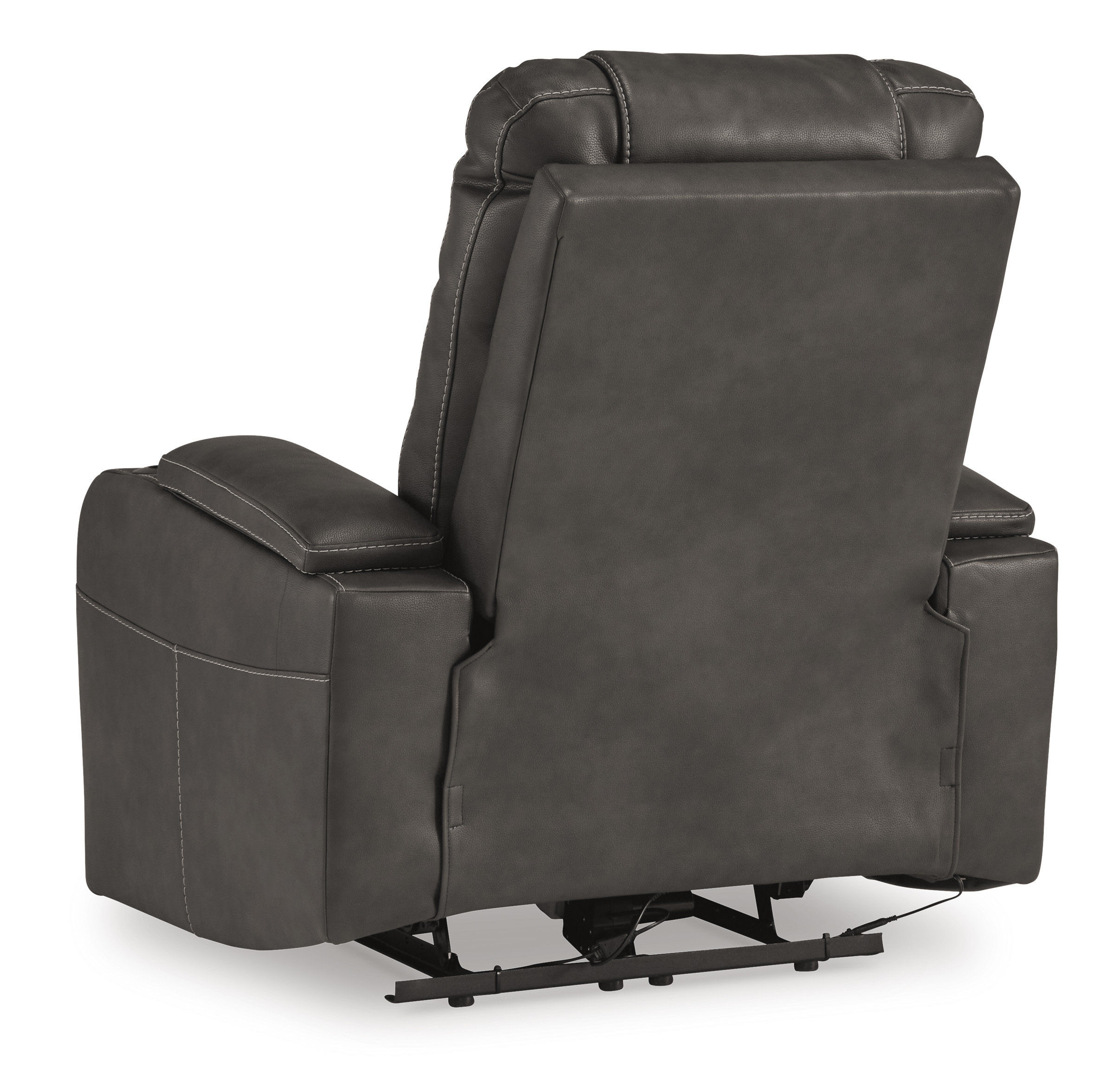 Feazada Faux Leather Power Recliner w/Adjustable Headrest & Lighting