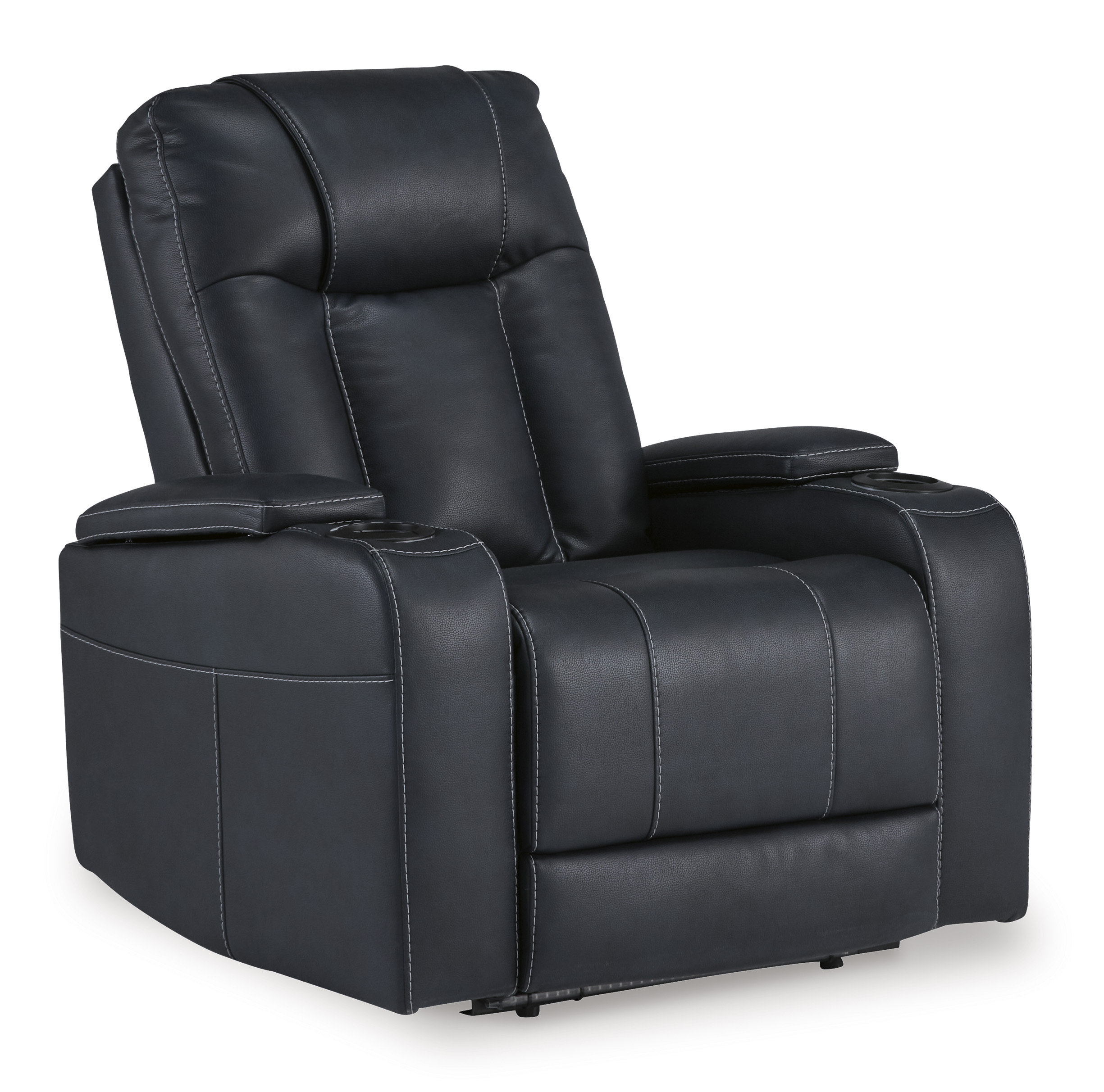 Feazada Faux Leather Power Recliner w/Adjustable Headrest & Lighting