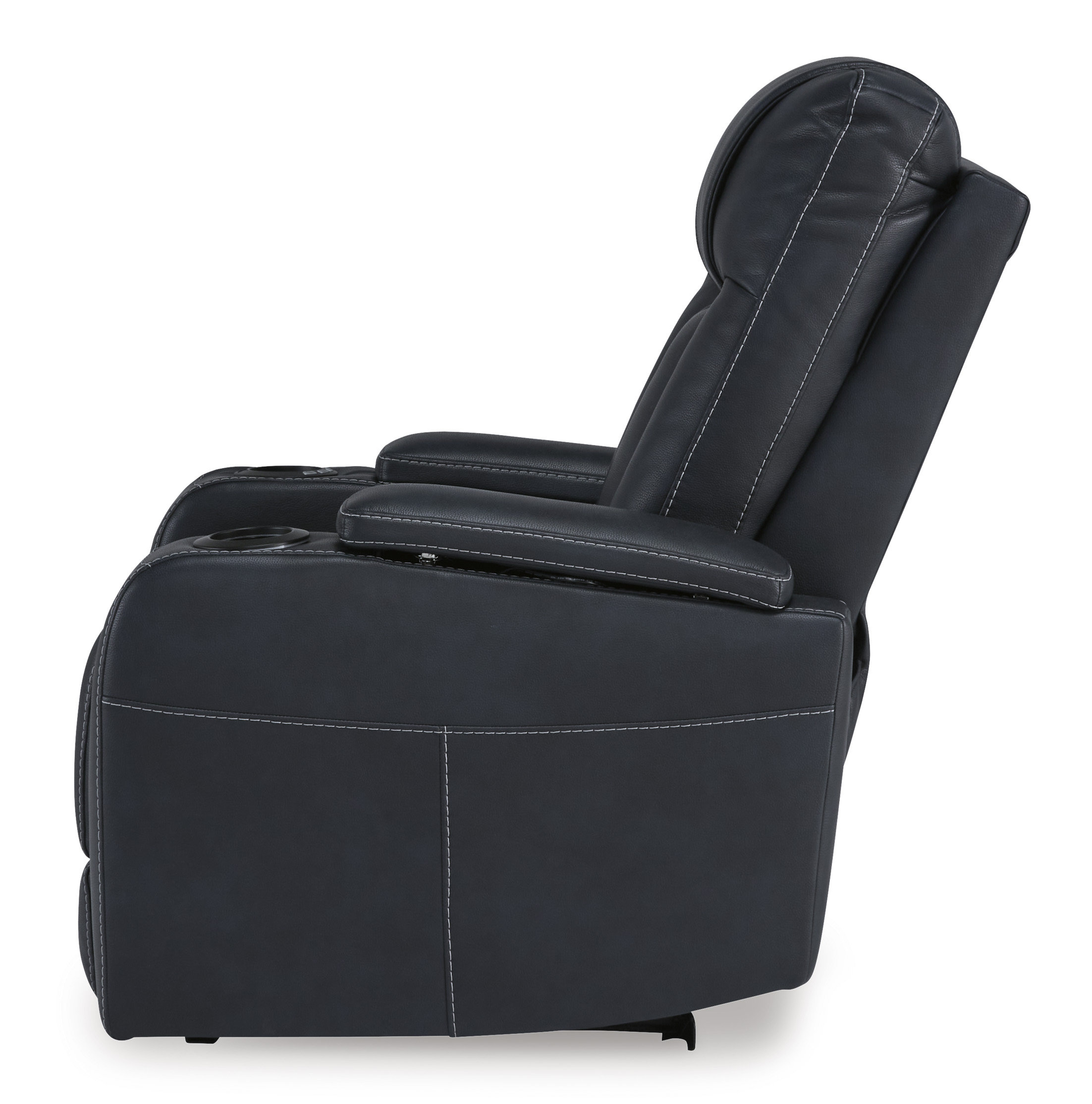 Feazada Faux Leather Power Recliner w/Adjustable Headrest & Lighting