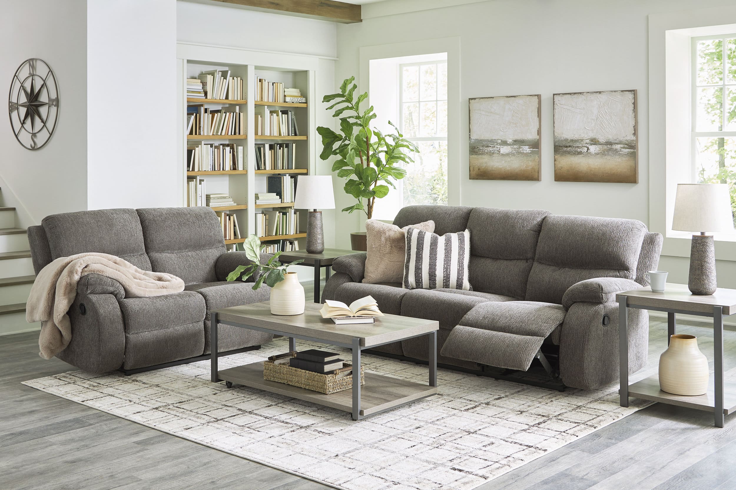 SM Scranto Polyester Reclining Sofa