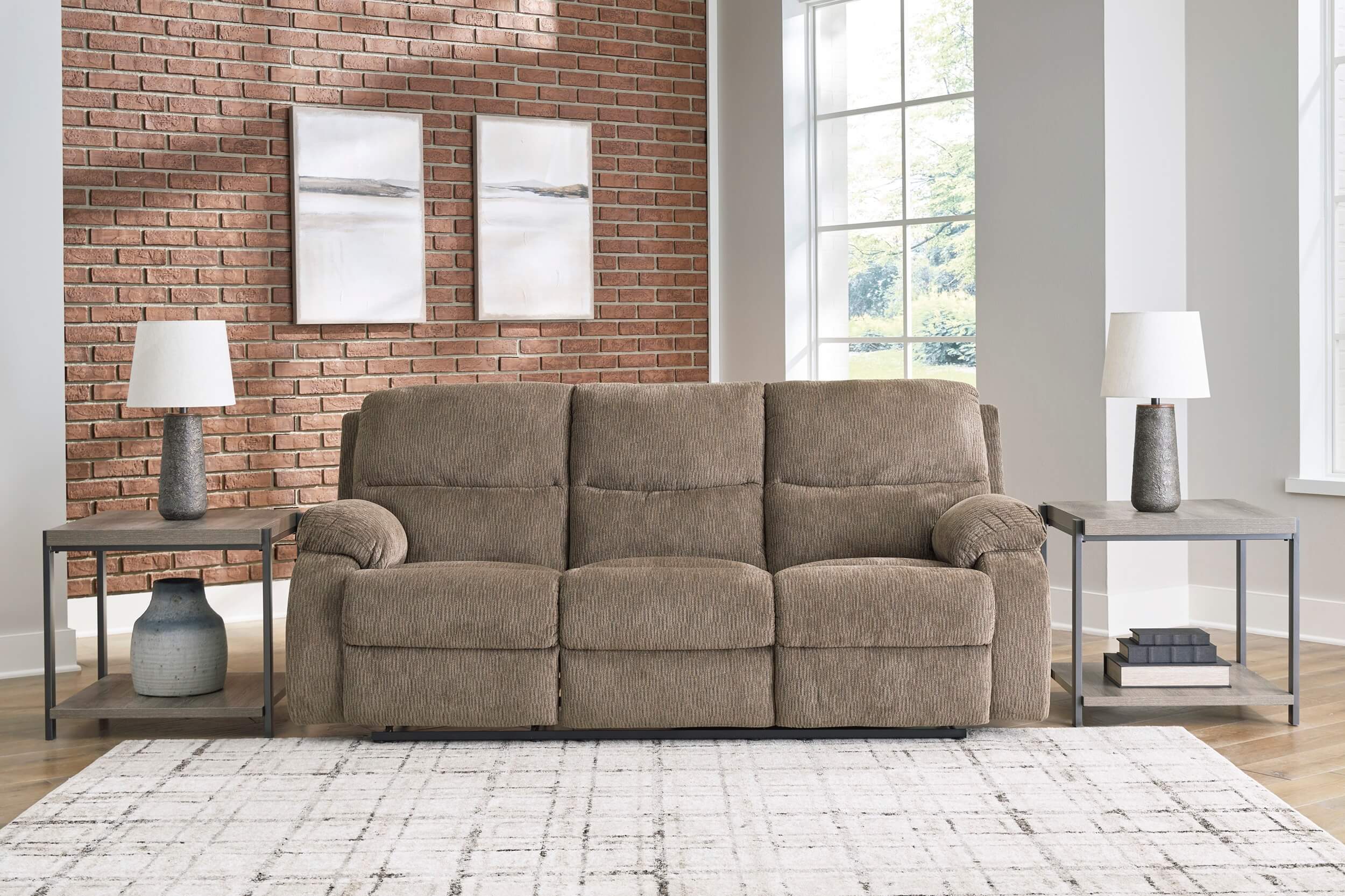 SM Scranto Fabric Polyester Reclining Sofa