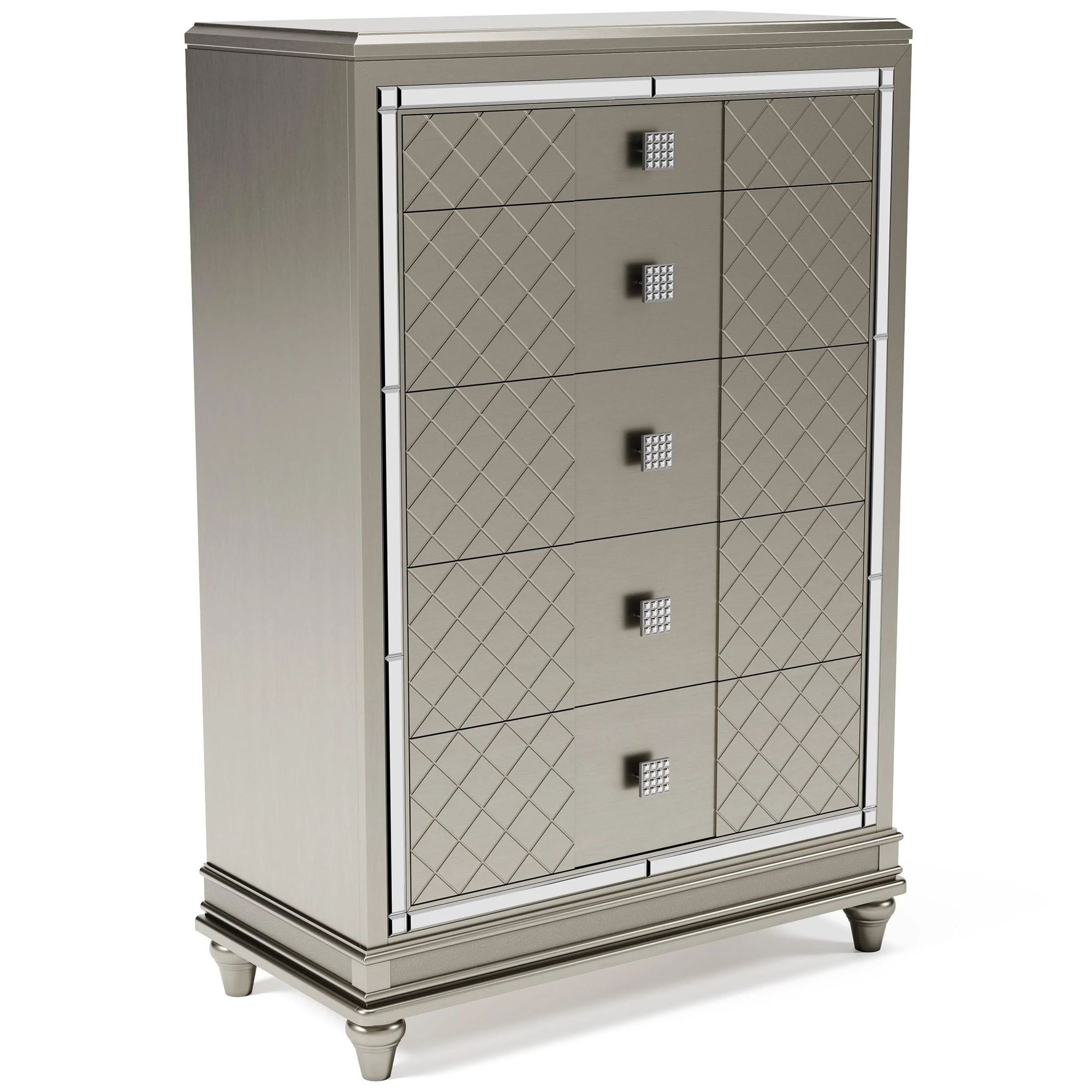 Ashley SM Chevanna Velvet Upholstered Panel Bedroom Set with LED Backlight