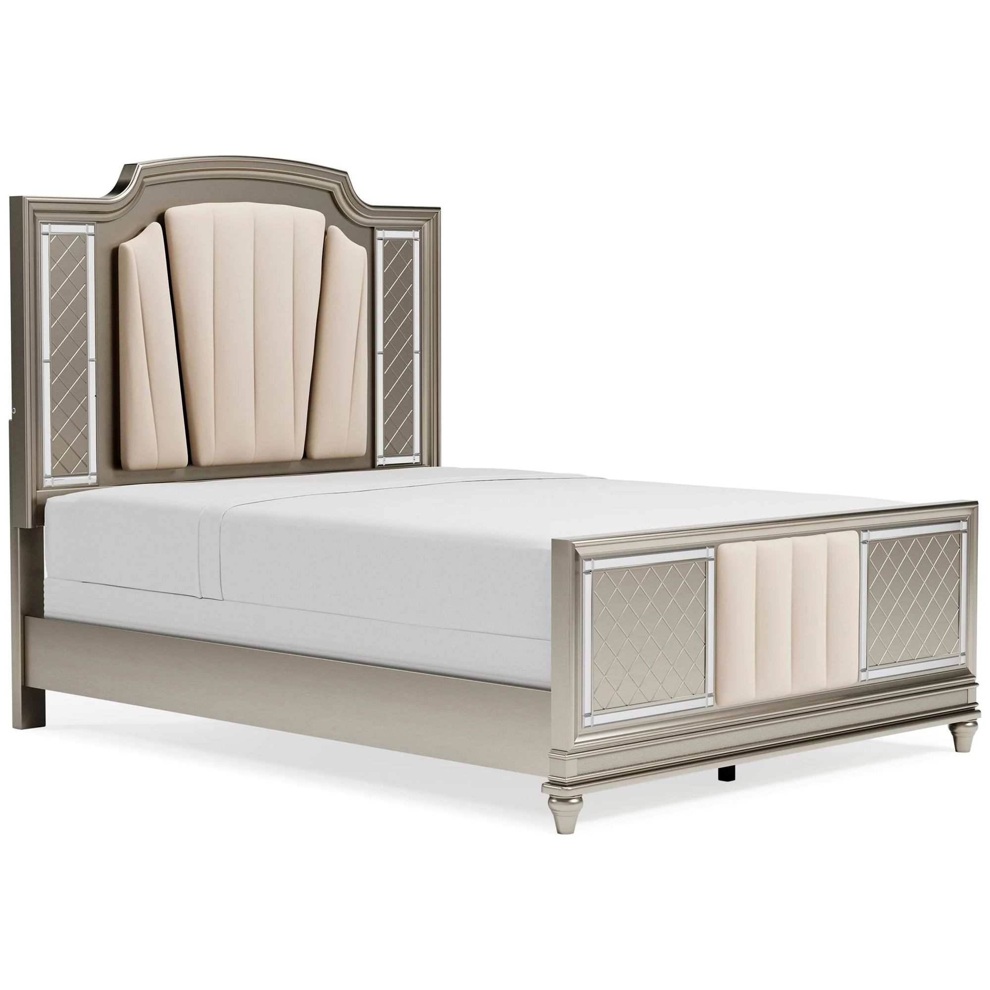 Ashley SM Chevanna Velvet Upholstered Panel Bedroom Set with LED Backlight
