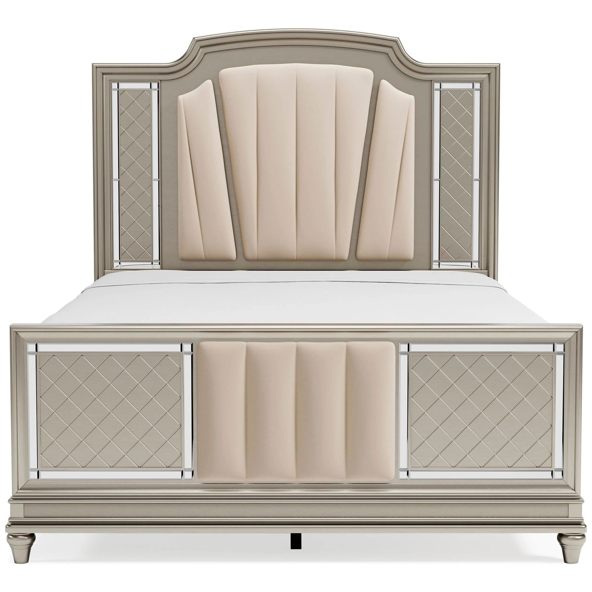 Chevanna Velvet Upholstered Panel Bed with LED Backlight