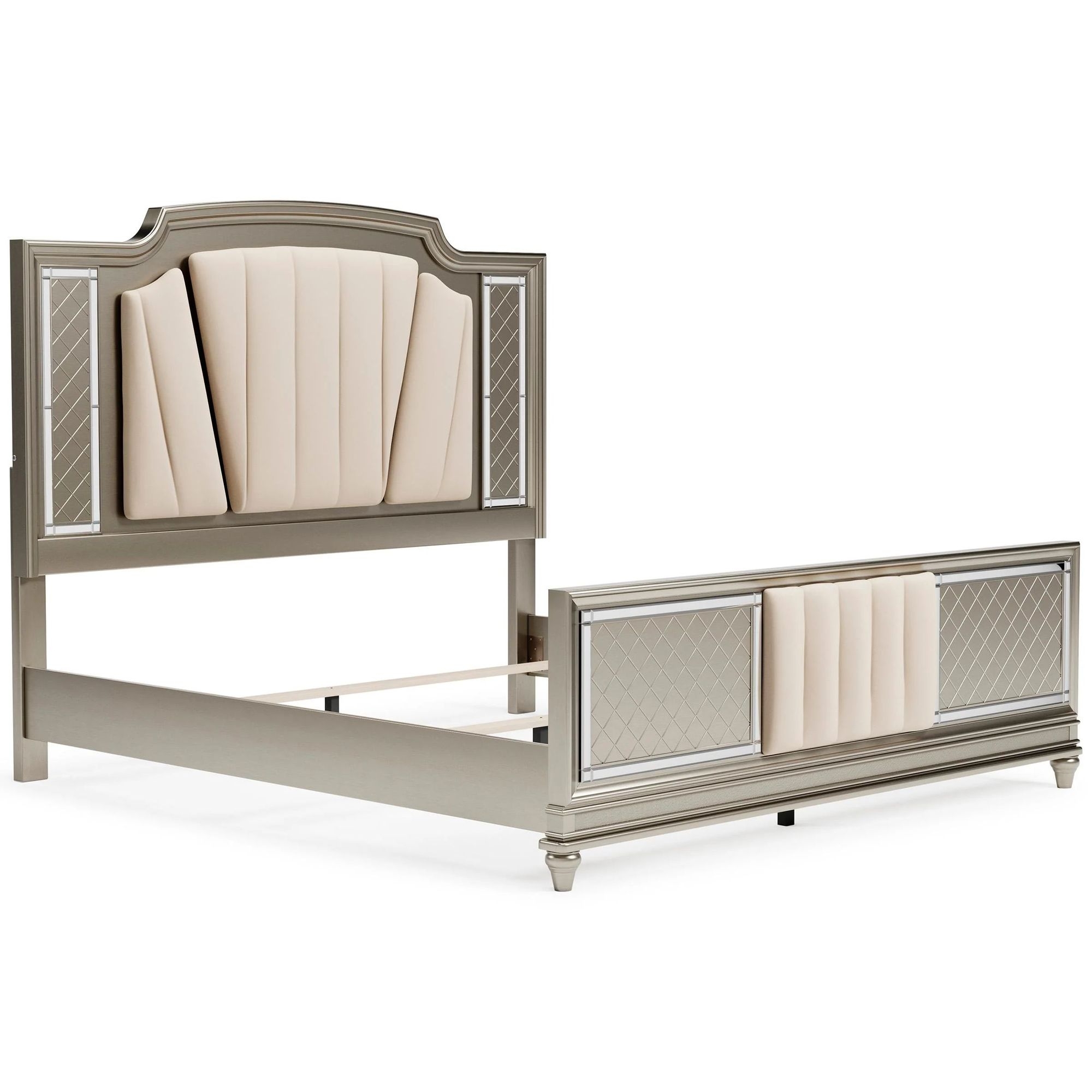 Ashley SM Chevanna Velvet Upholstered Panel Bedroom Set with LED Backlight