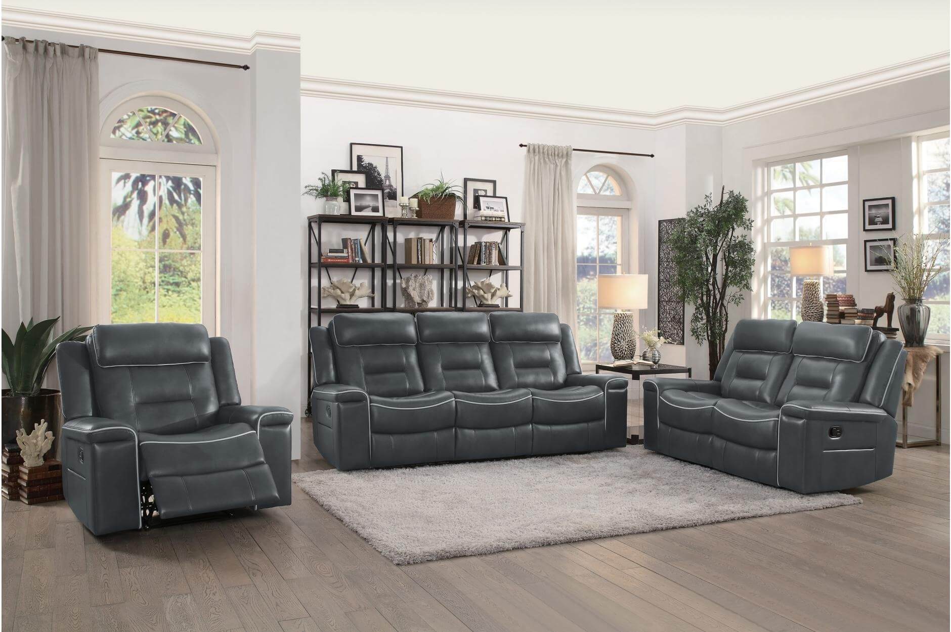 Darwan Leather Gel Match Living Room Set by Homelegance