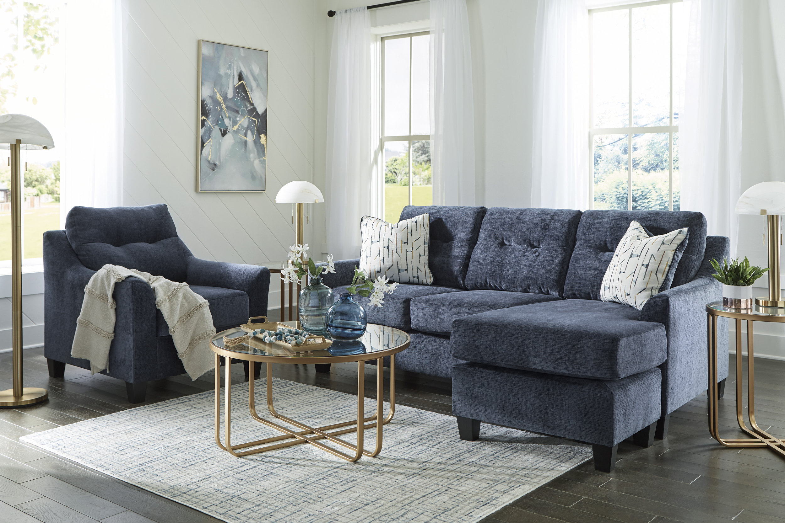  Living Room Amity Bay Sofa Chaise and Chair