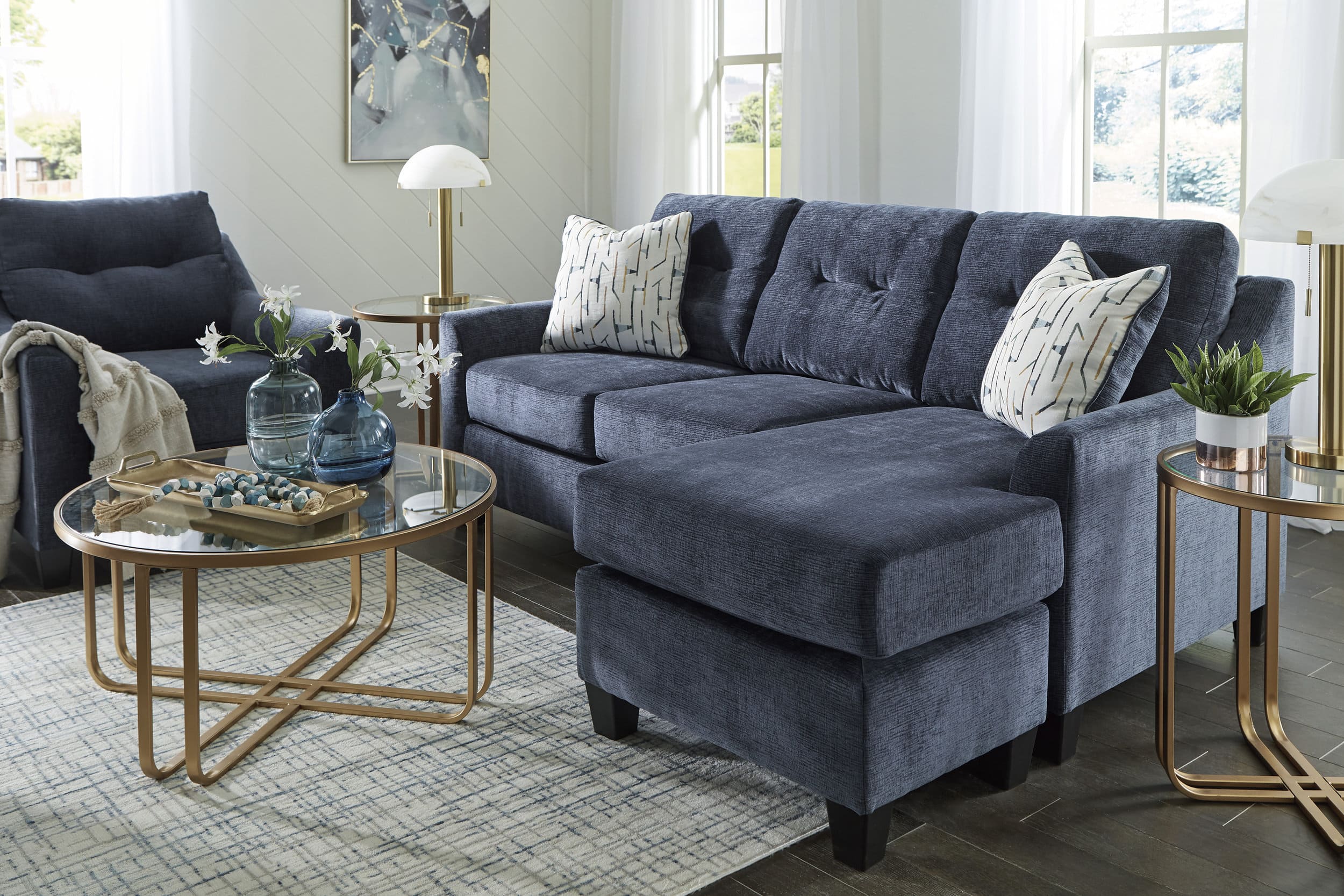 Amity Bay Sofa Chaise and Chair Amity Bay Ink Collection