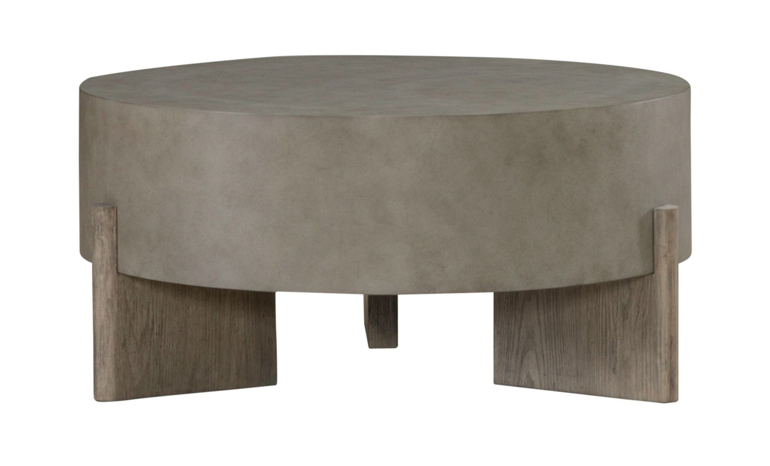 Affinity Round Faux Concrete Wood Cocktail Table Set