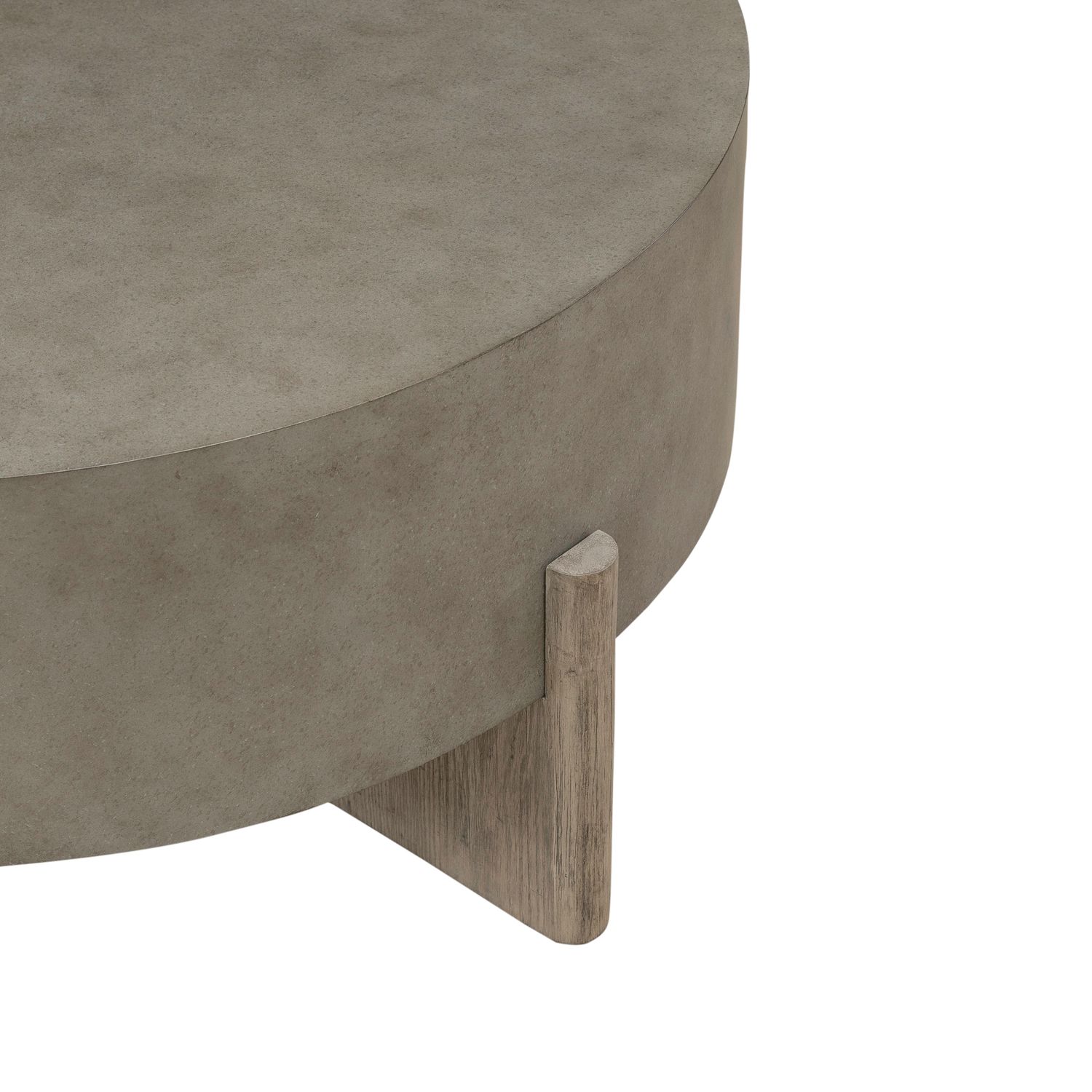 Affinity Round Faux Concrete/Wood Cocktail Table