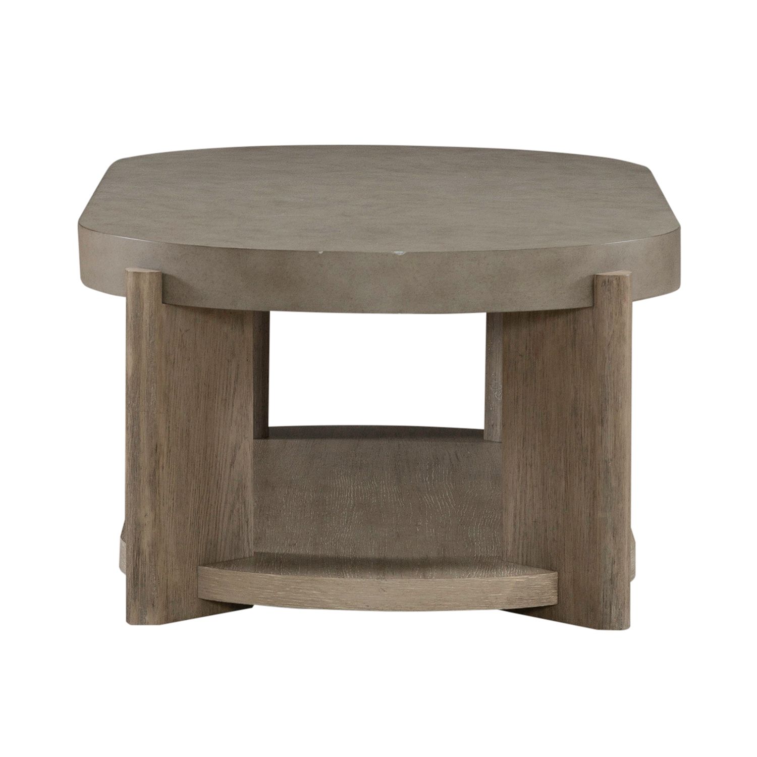 Affinity Oval Faux Concrete Cocktail Table Set 3 Piece