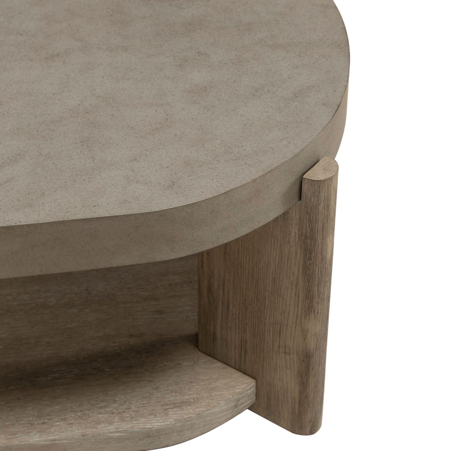 Affinity Round Faux Concrete Wood Cocktail Table Set