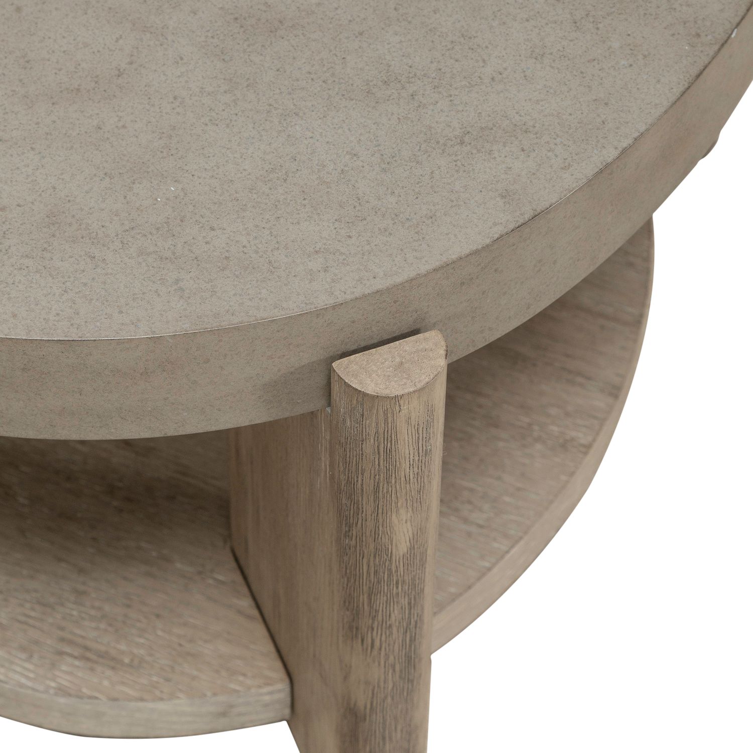 Affinity Oval Faux Concrete/Wood Cocktail Table