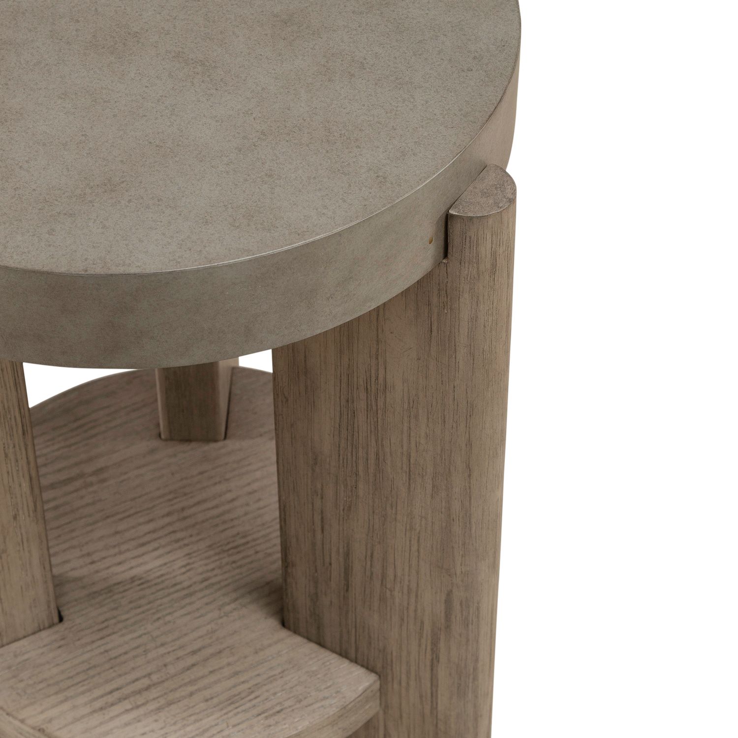 Affinity Round Faux Concrete Wood Cocktail Table Set
