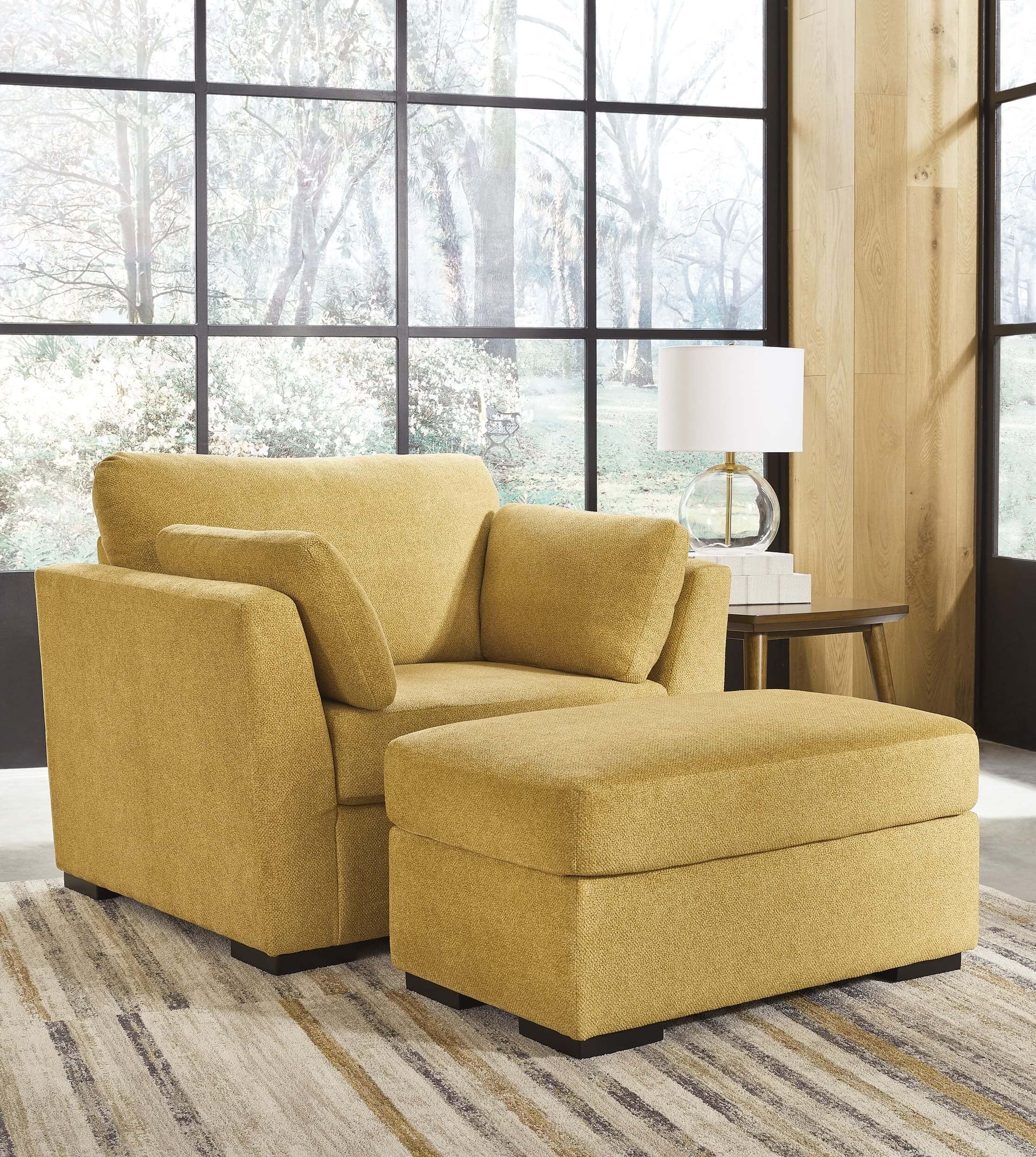 Ashley Keerwick Sunflower Oversized Chair And Ottoman