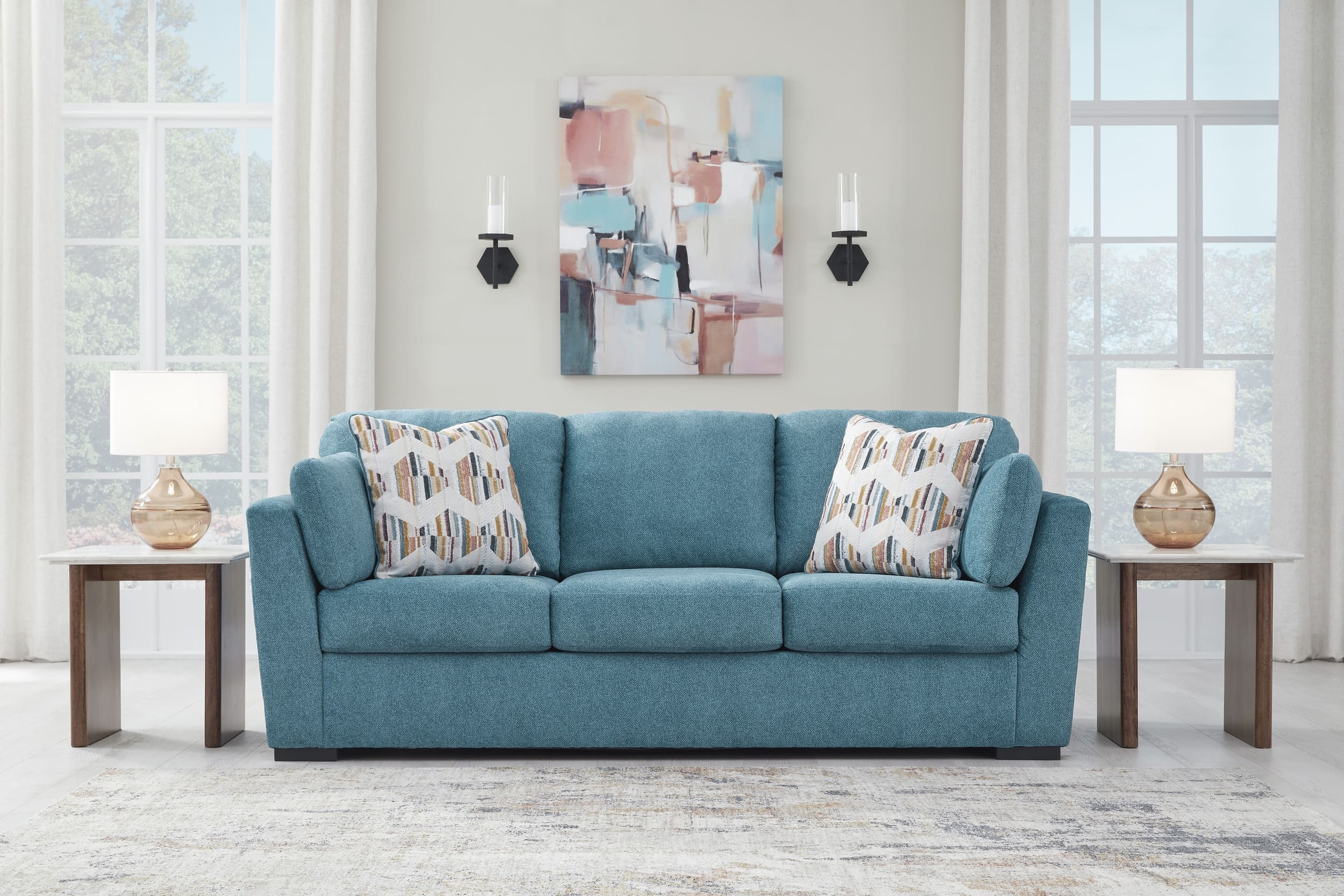 Ashley Keerwick Teal Sofa