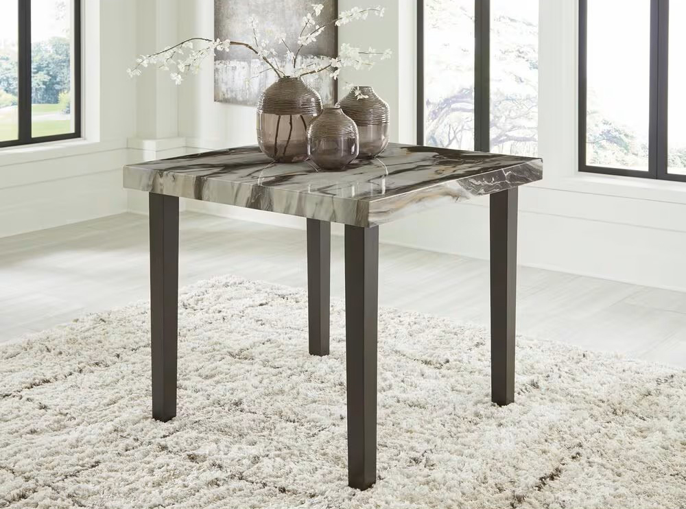 Jeshina Square Counter Height Dining Table | Brown & Beige