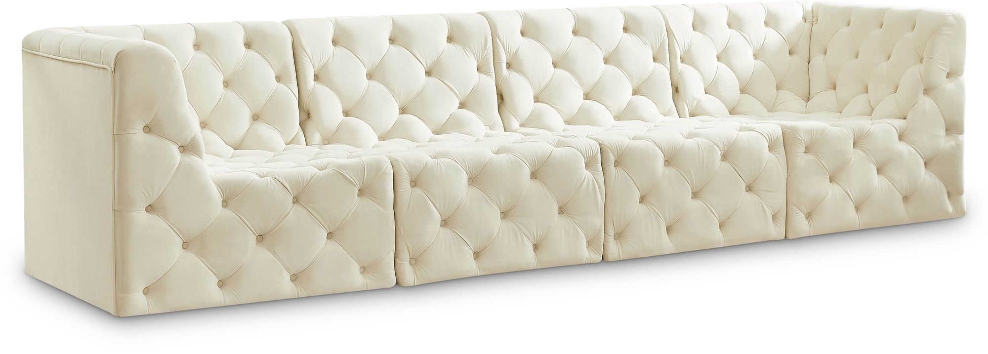 Tuft 128" Velvet Modular Sofa