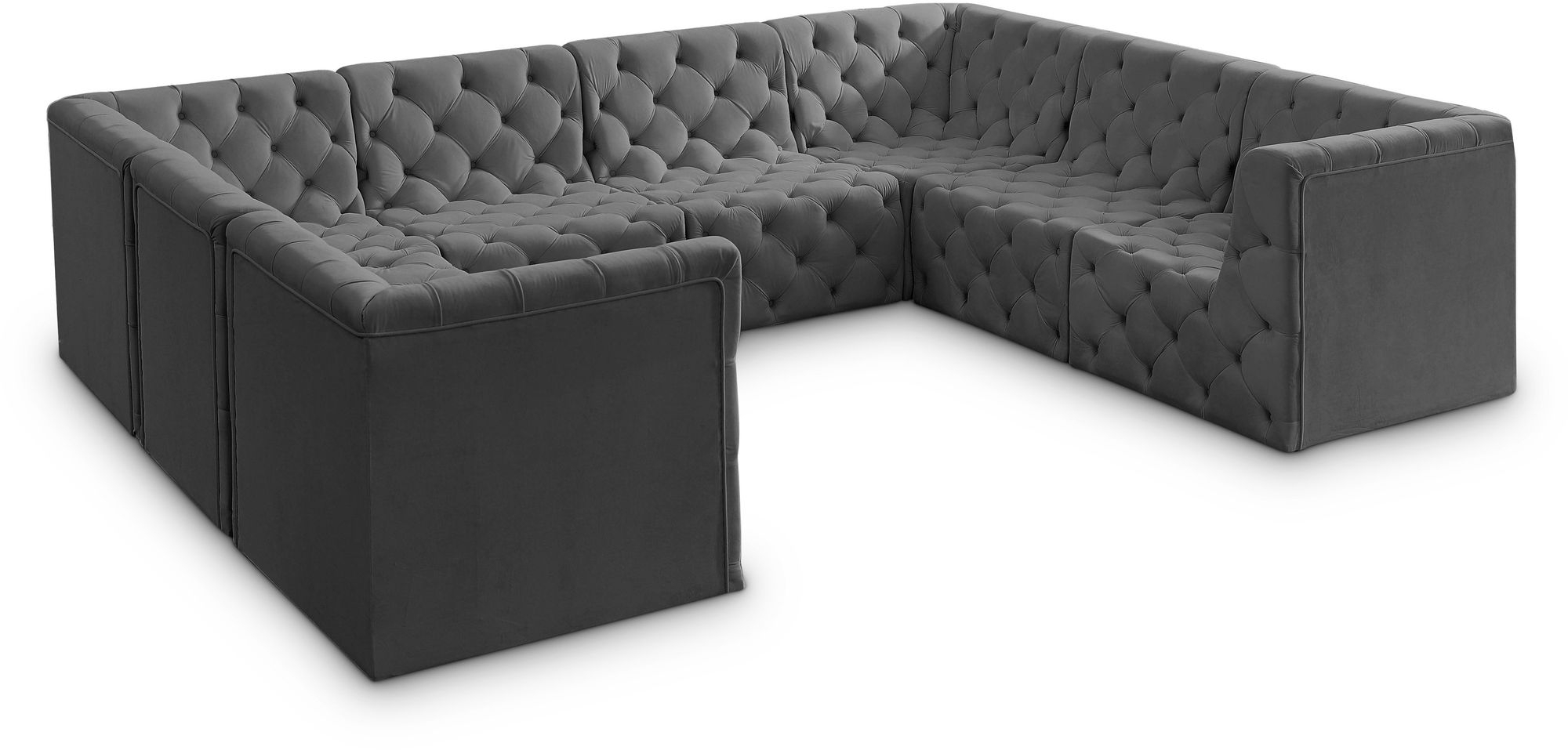 Tuft 128" 8-Piece Velvet Modular Sectional